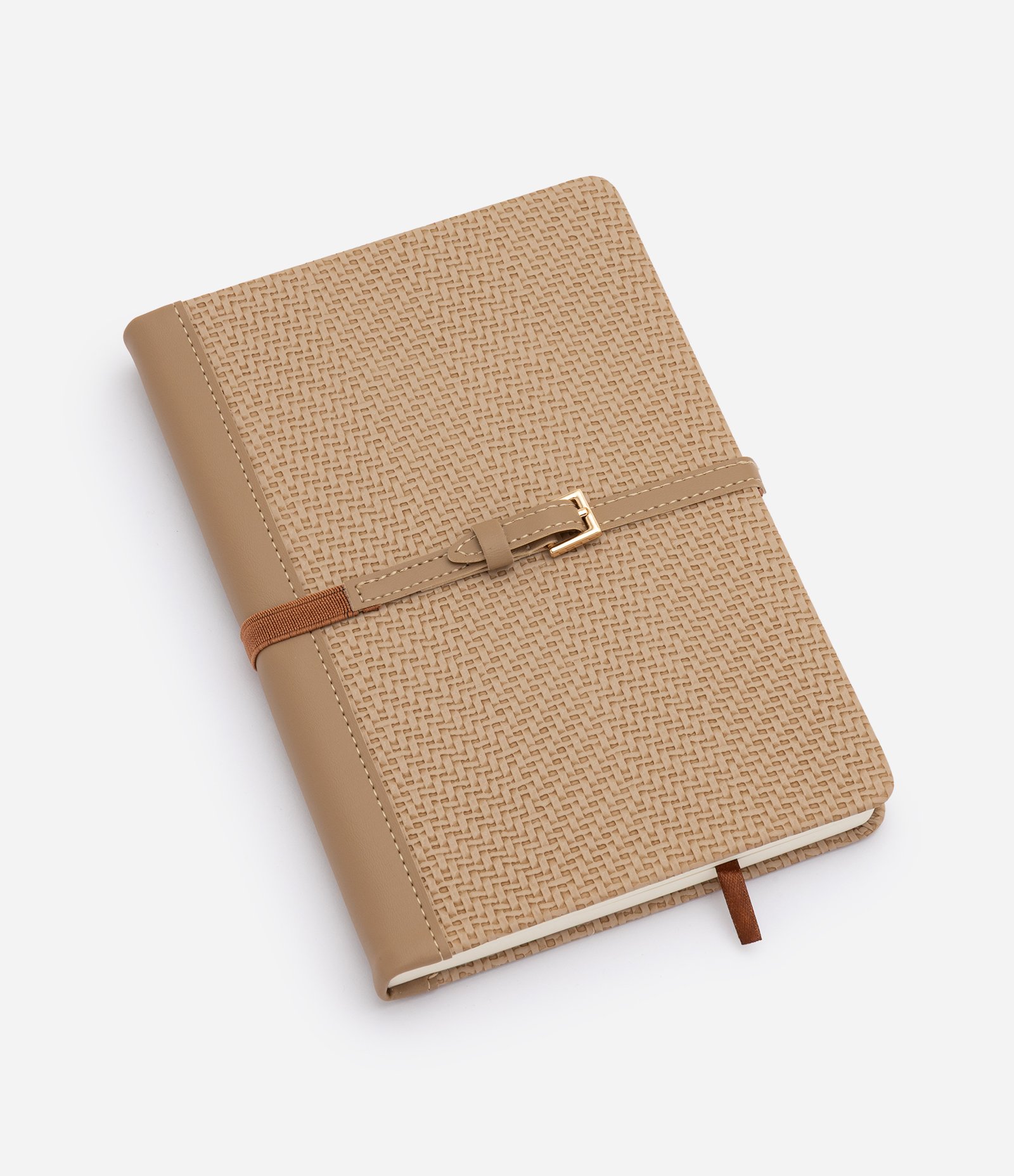 Caderno com Fechamento por Faixa e Fivela Decorativa Marrom 1