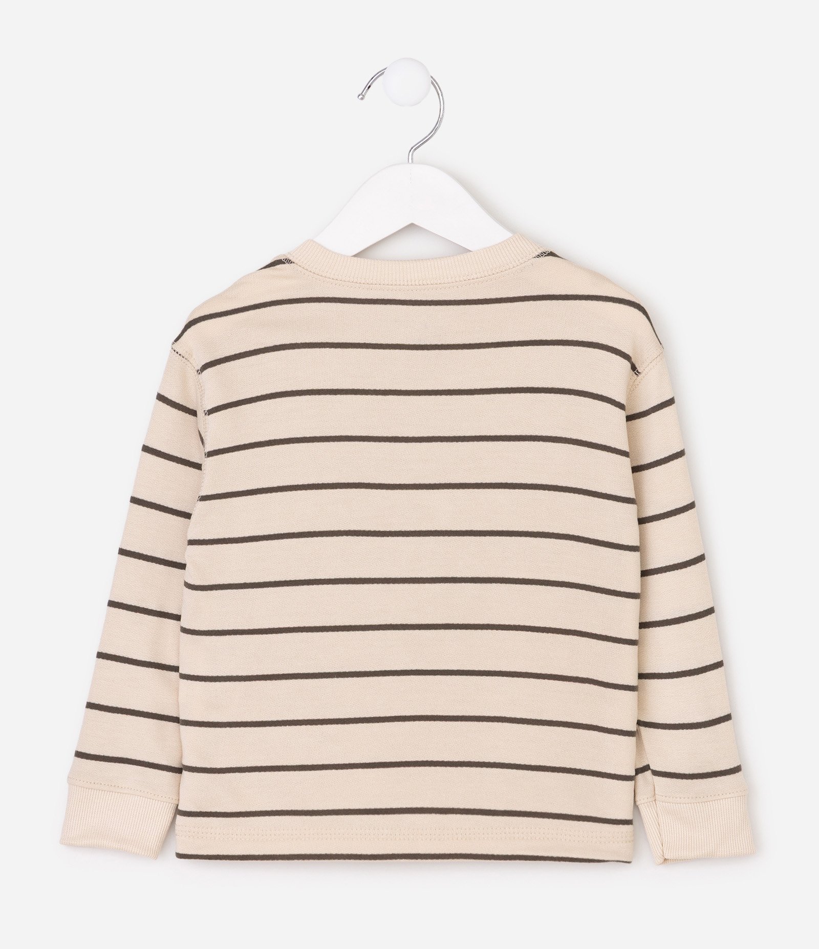 Camiseta em Viscose Listrada com Botões - Tam 1 a 6 Anos Bege 3