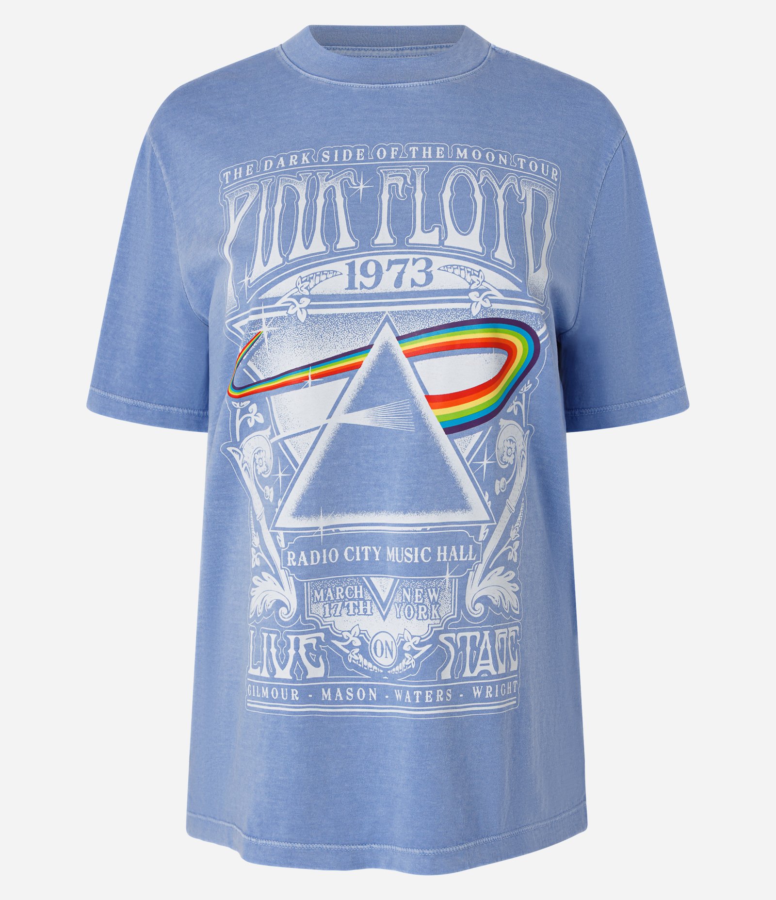 Camiseta em Algodão com Estampa Pink Floyd Azul 1