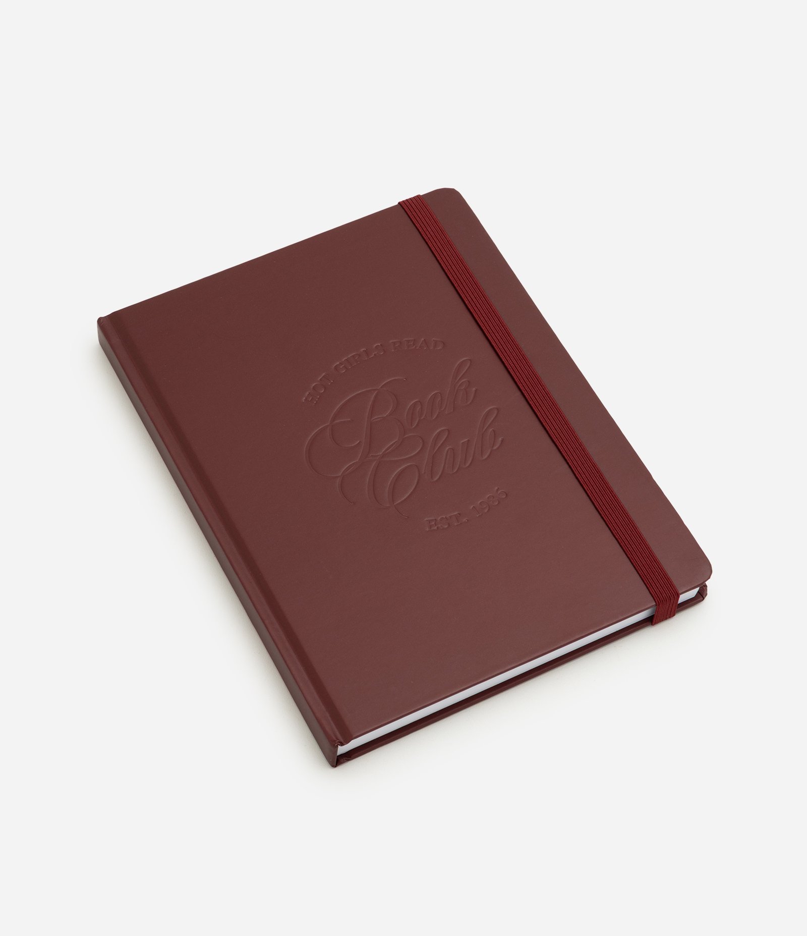 Caderno com Lettering em Relevo e Fechamento por Elástico Vinho 1