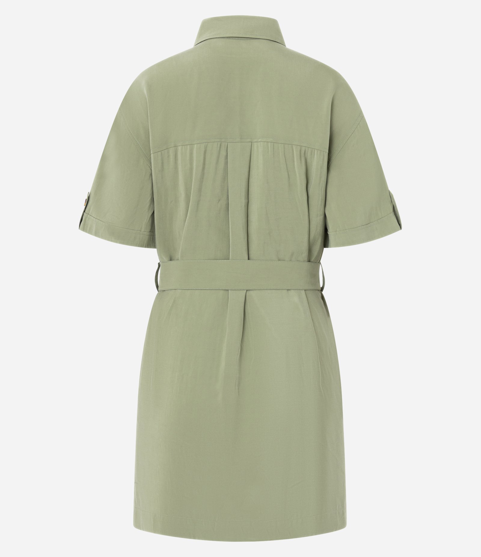 Vestido Reto em Poliviscose com Cinto Verde 2
