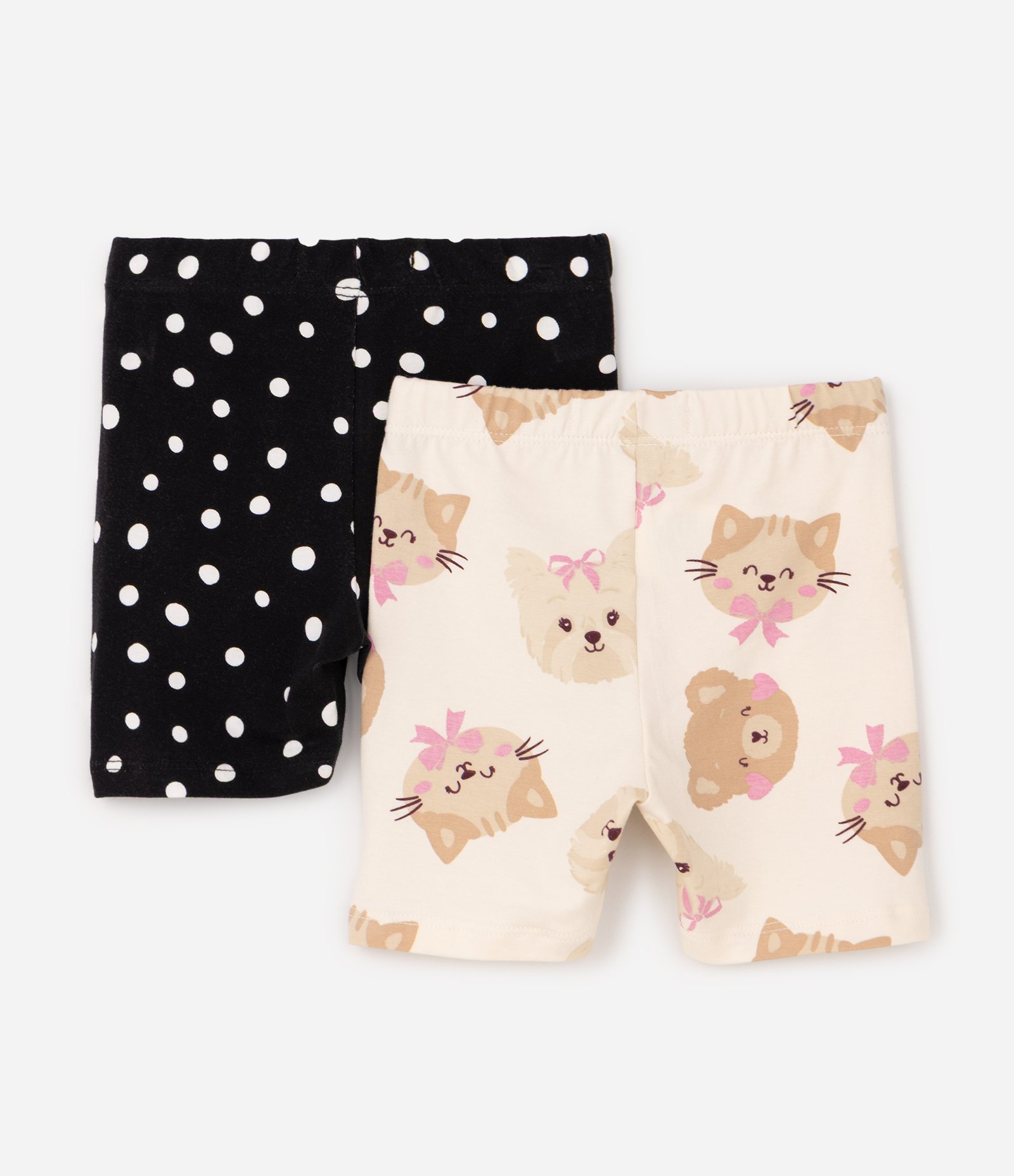 Kit 2 Bermuda Infantil Em Ribana Com Estampa - Tam 1 a 6 Anos Multicores 4