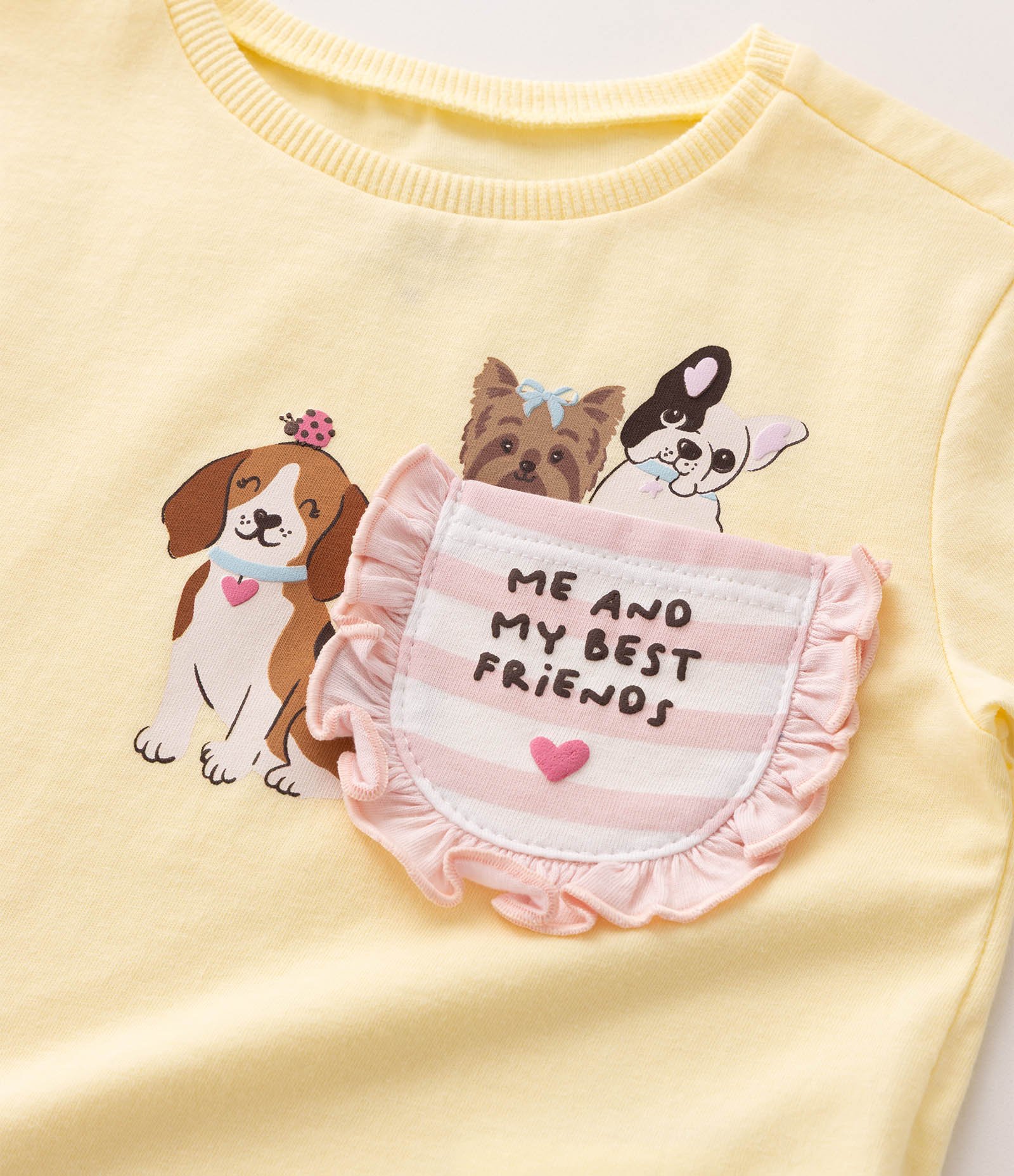 Camiseta Infantil em Algodão com Estampa de Cachorro - Tam 1 a 6 Anos Amarelo 5