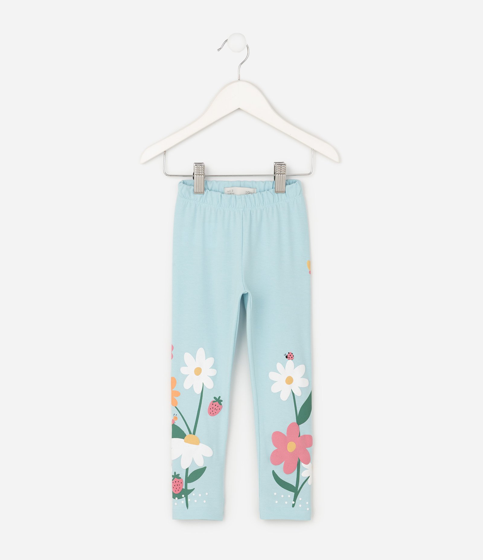 Calça Legging Infantil com Estampa Floral - Tam 1 A 6 Anos Azul 2