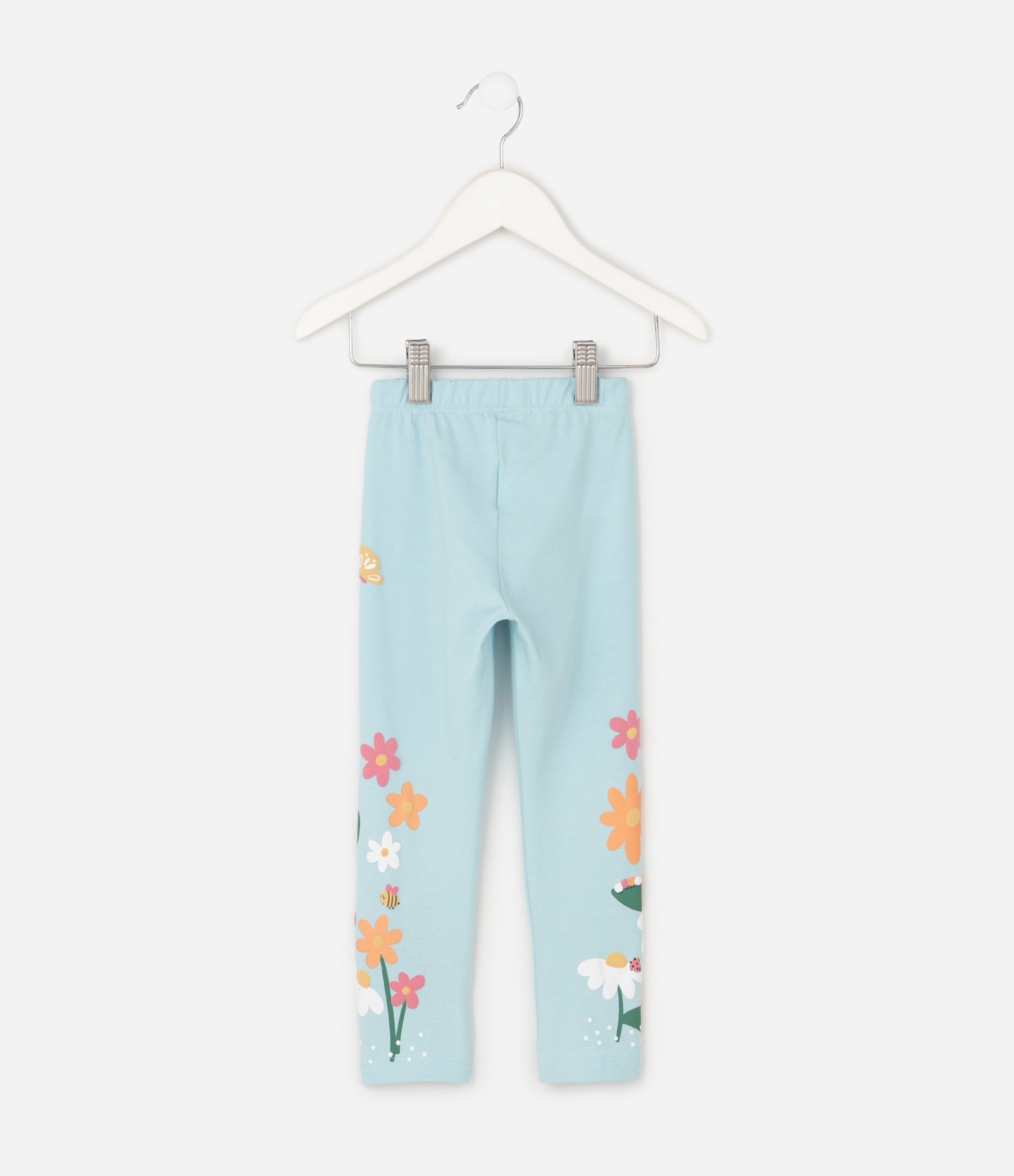 Calça Legging Infantil com Estampa Floral - Tam 1 A 6 Anos Azul 3