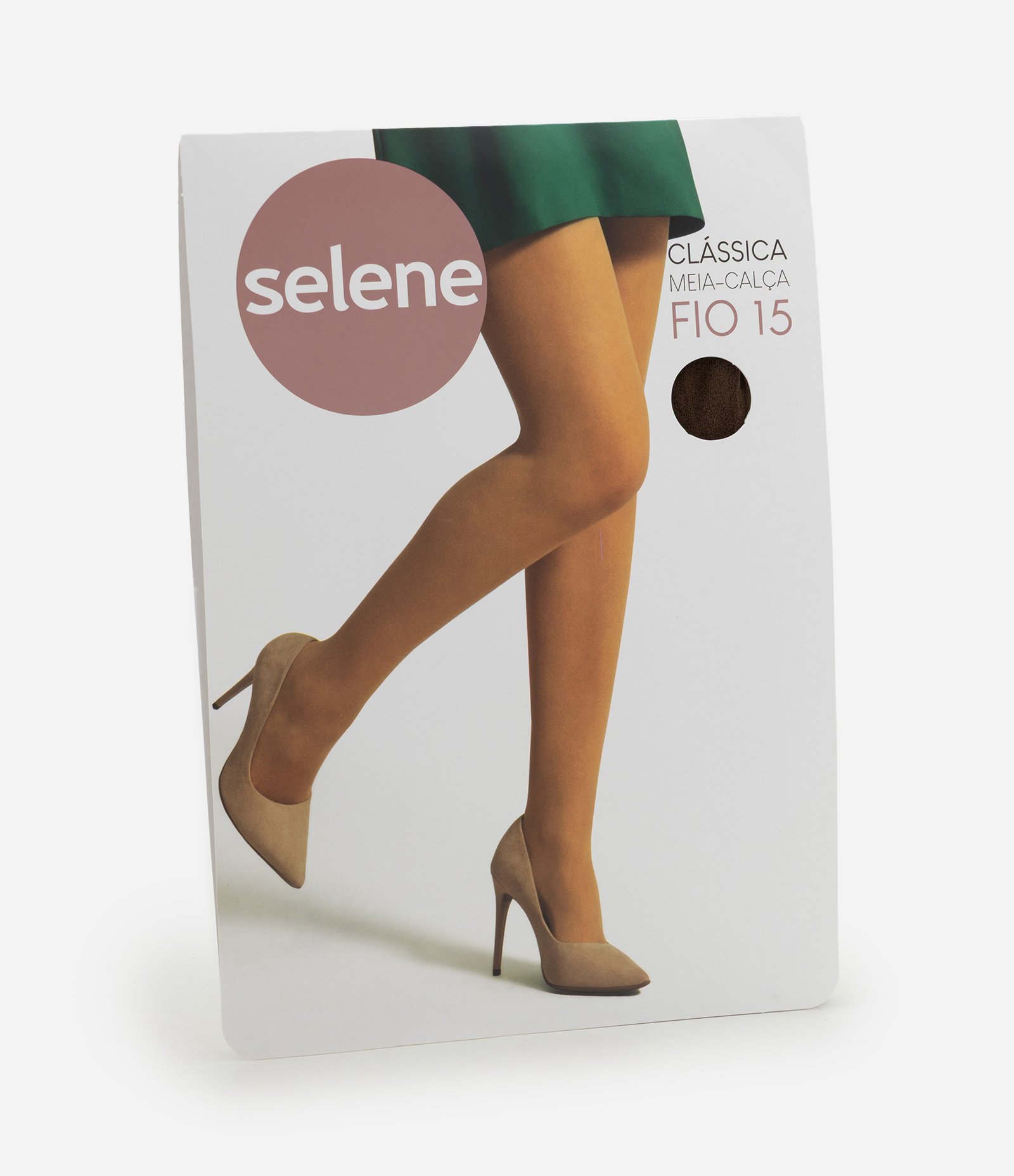 Meia Calça Fio 15 em Poliamida Selene Marrom 2