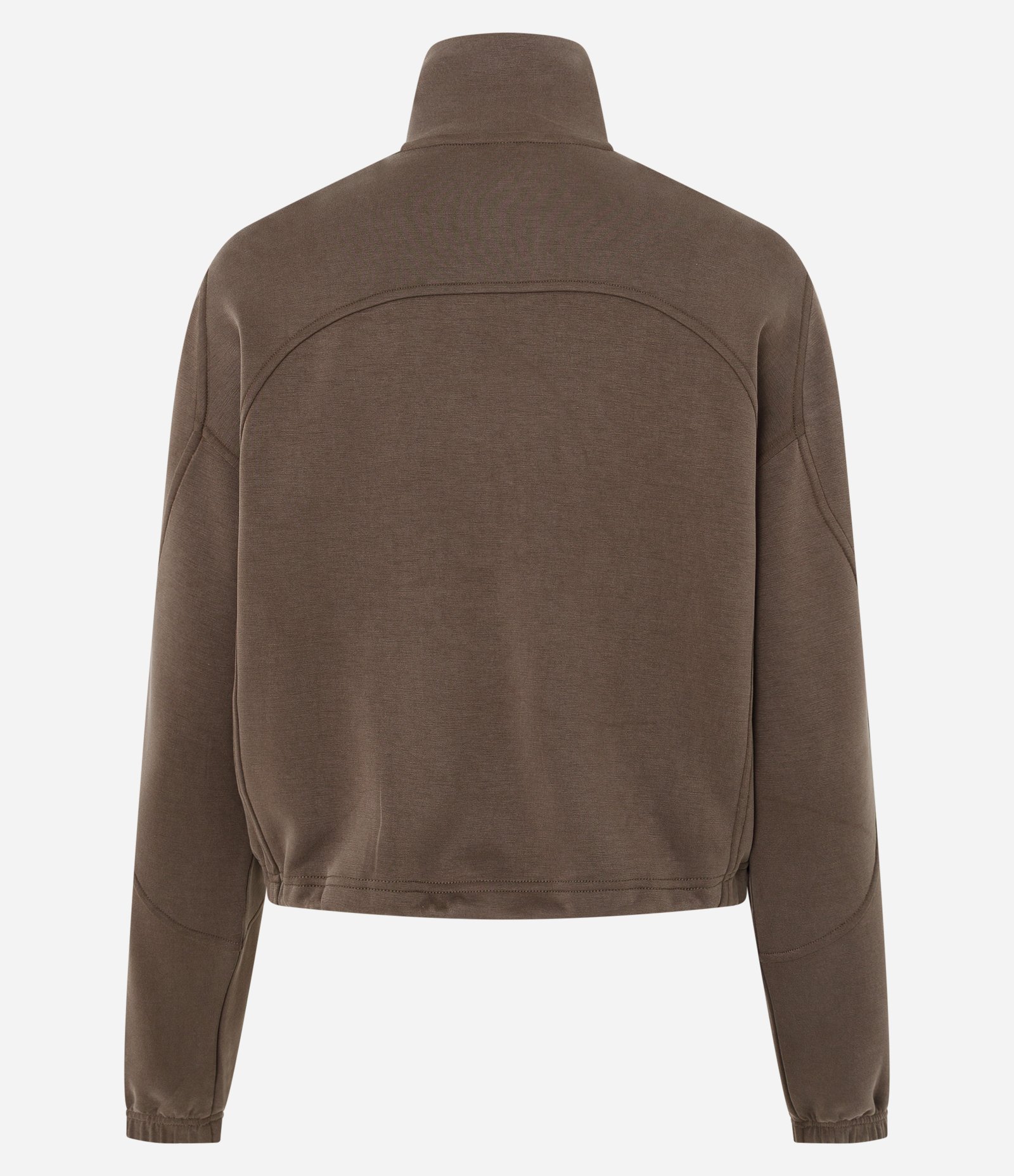 Blusa em Modal com Gola Alta e Bolso Canguru Marrom 6