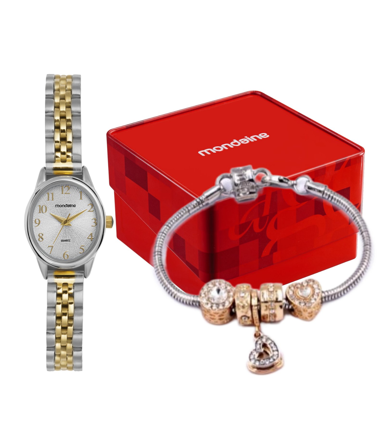 Relógio Analógico Mondaine em Aço 32997LPMVBE3KA Dourado e Prata 1