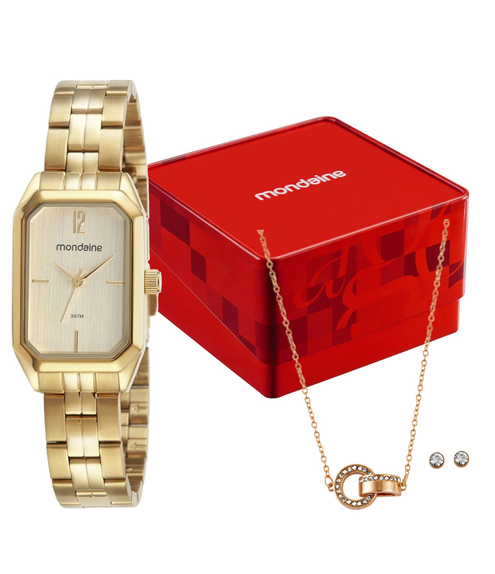 Kit Relógio Analógico Mondaine em Aço 32359LPMVDE1KA Dourado 1