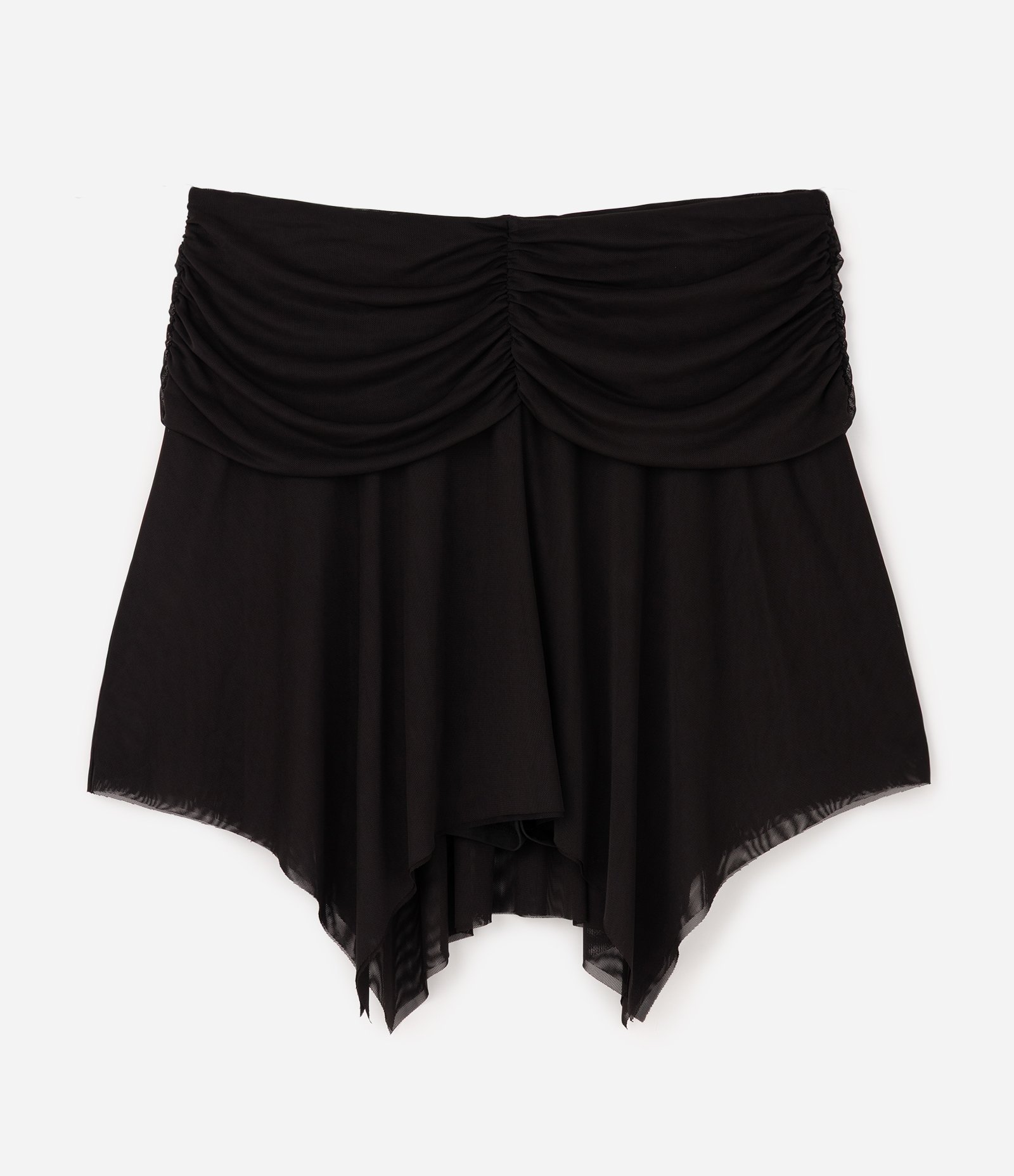 Saia Curta em Tule Drapeada e Assimétrica Curve & Plus Size Preto 5