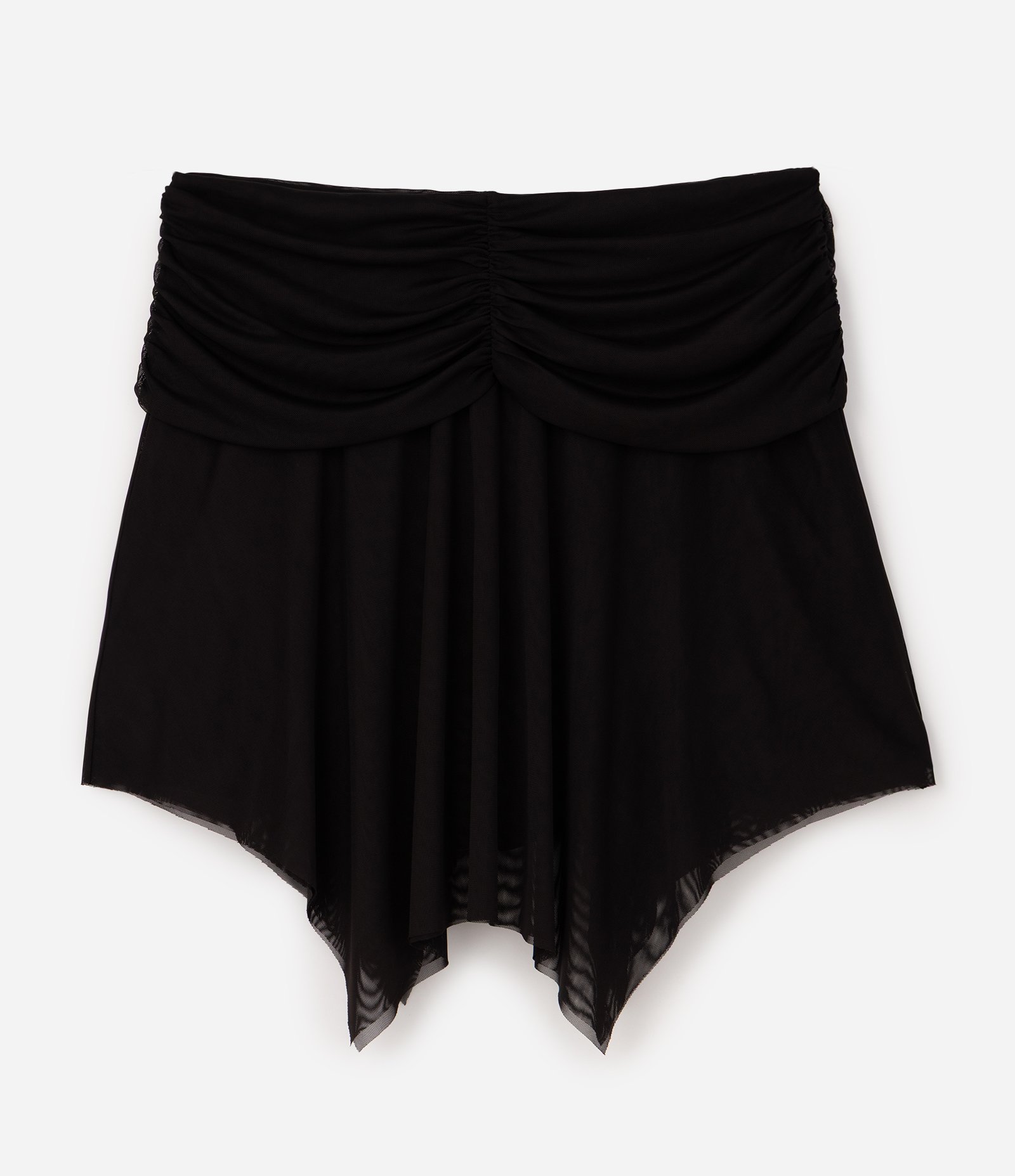 Saia Curta em Tule Drapeada e Assimétrica Curve & Plus Size Preto 6