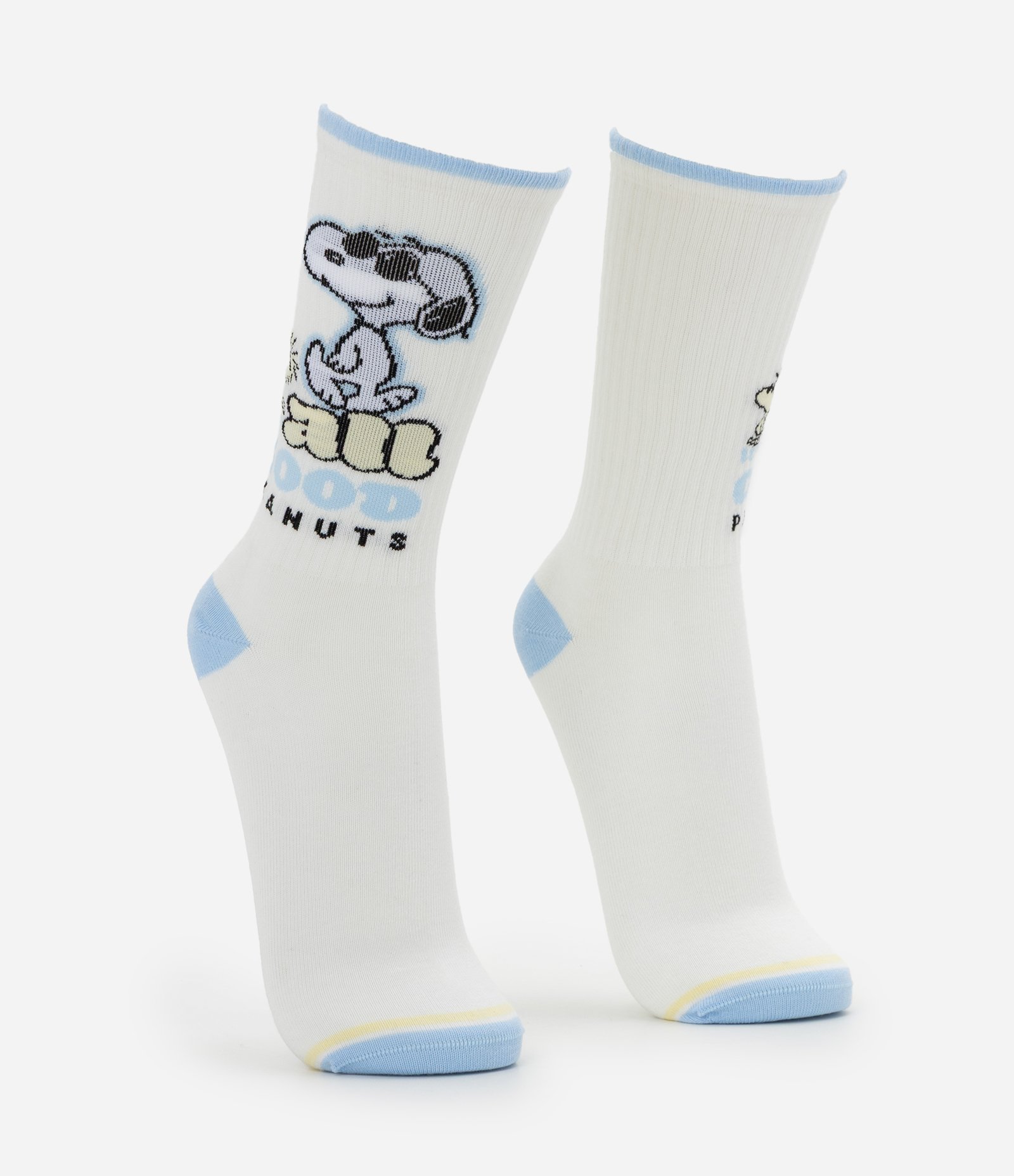 Meia Cano Longo em Algodão Snoopy Peanuts Branco 2