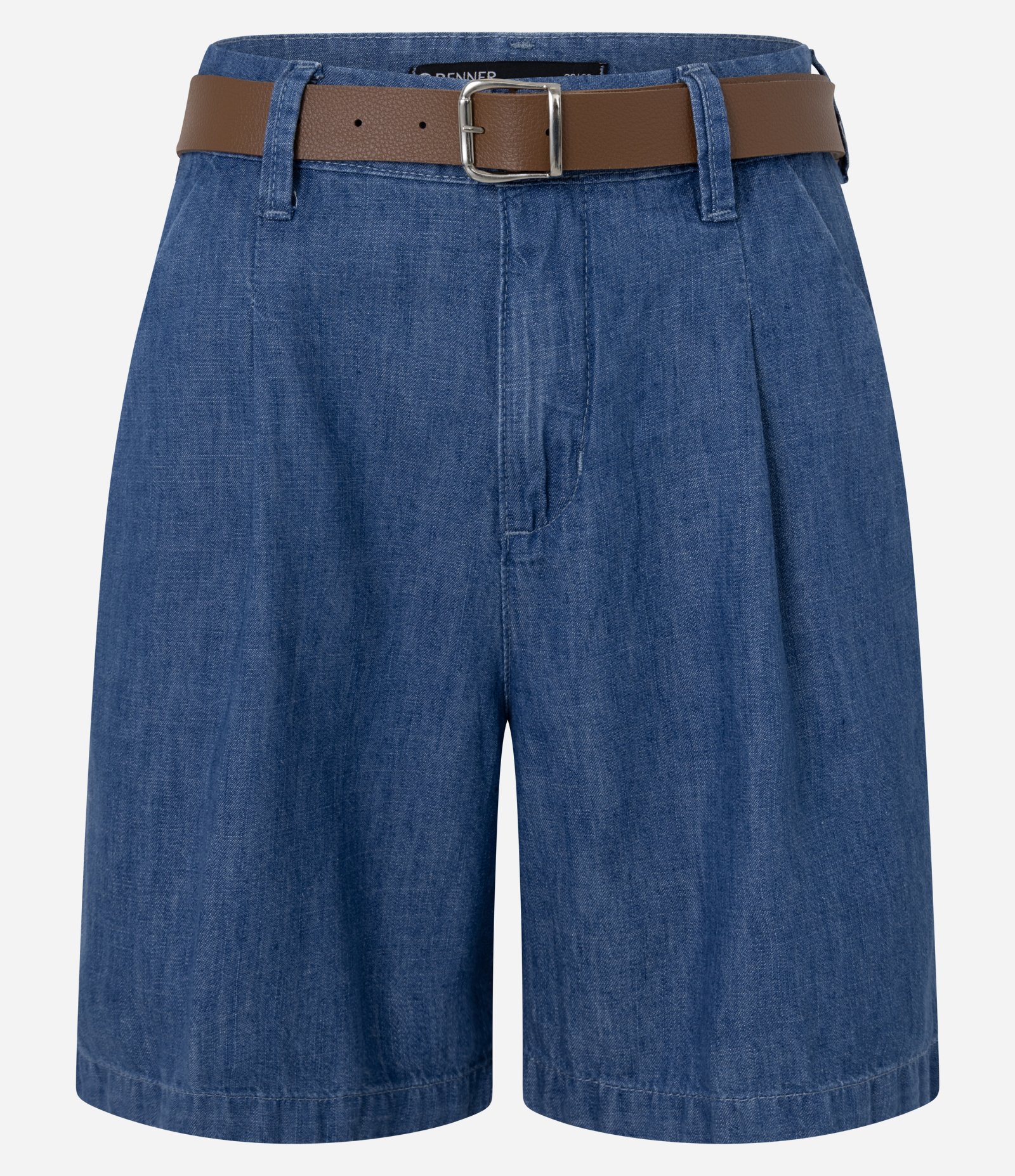 Short New Midi em Jeans Alfaiatado com Cinto Azul 6