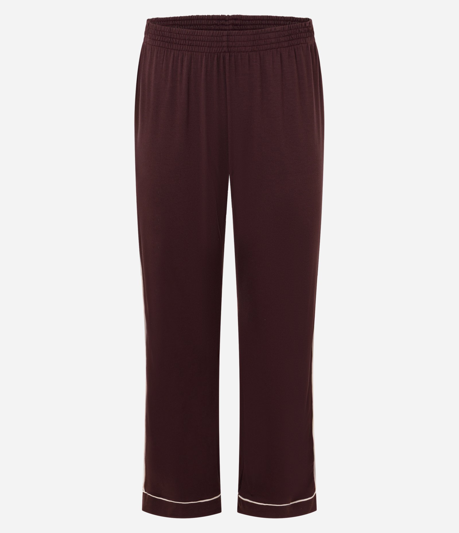 Pijama Longo em Viscolycra com Viés Contrastante Marrom 3