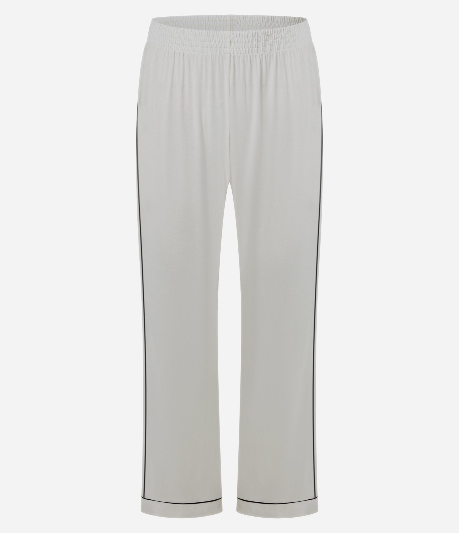 Pijama Longo em Viscolycra com Viés Contrastante Branco 3