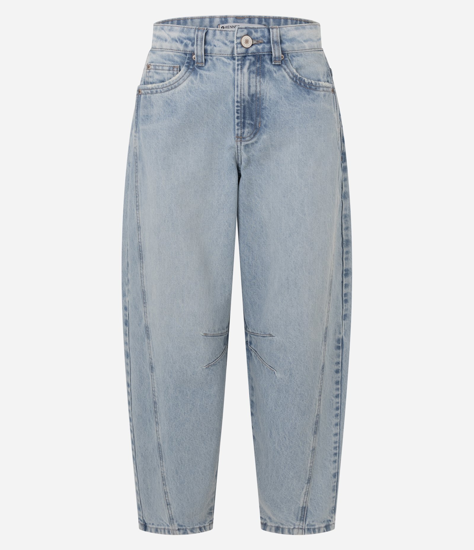 Calça Jeans Ballon com Lavagem Clara Azul Claro 5