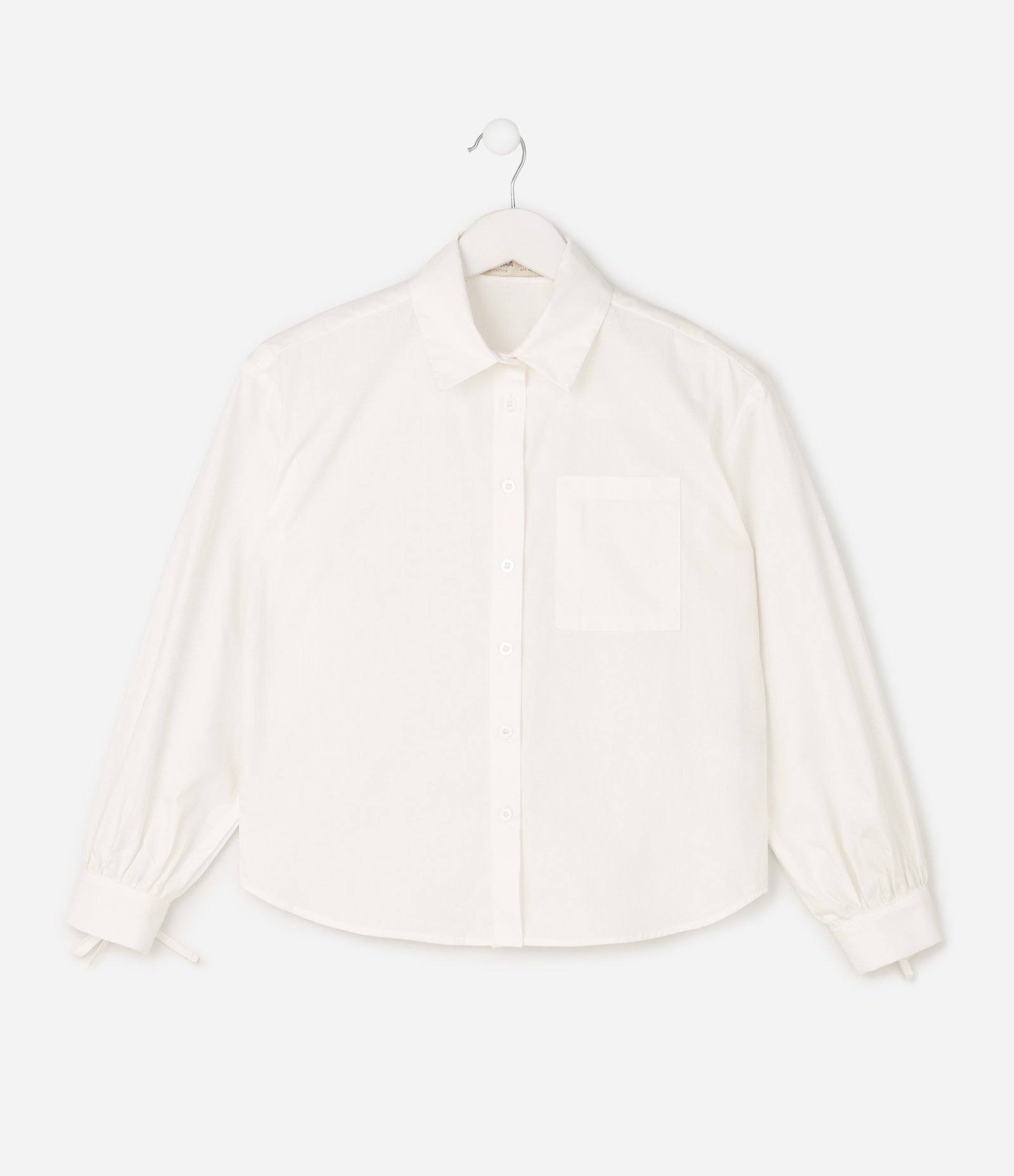 Camisa Infantil Em Algodão Com Colarinho e Lacinhos - Tam 5 a 16 Anos Branco 2