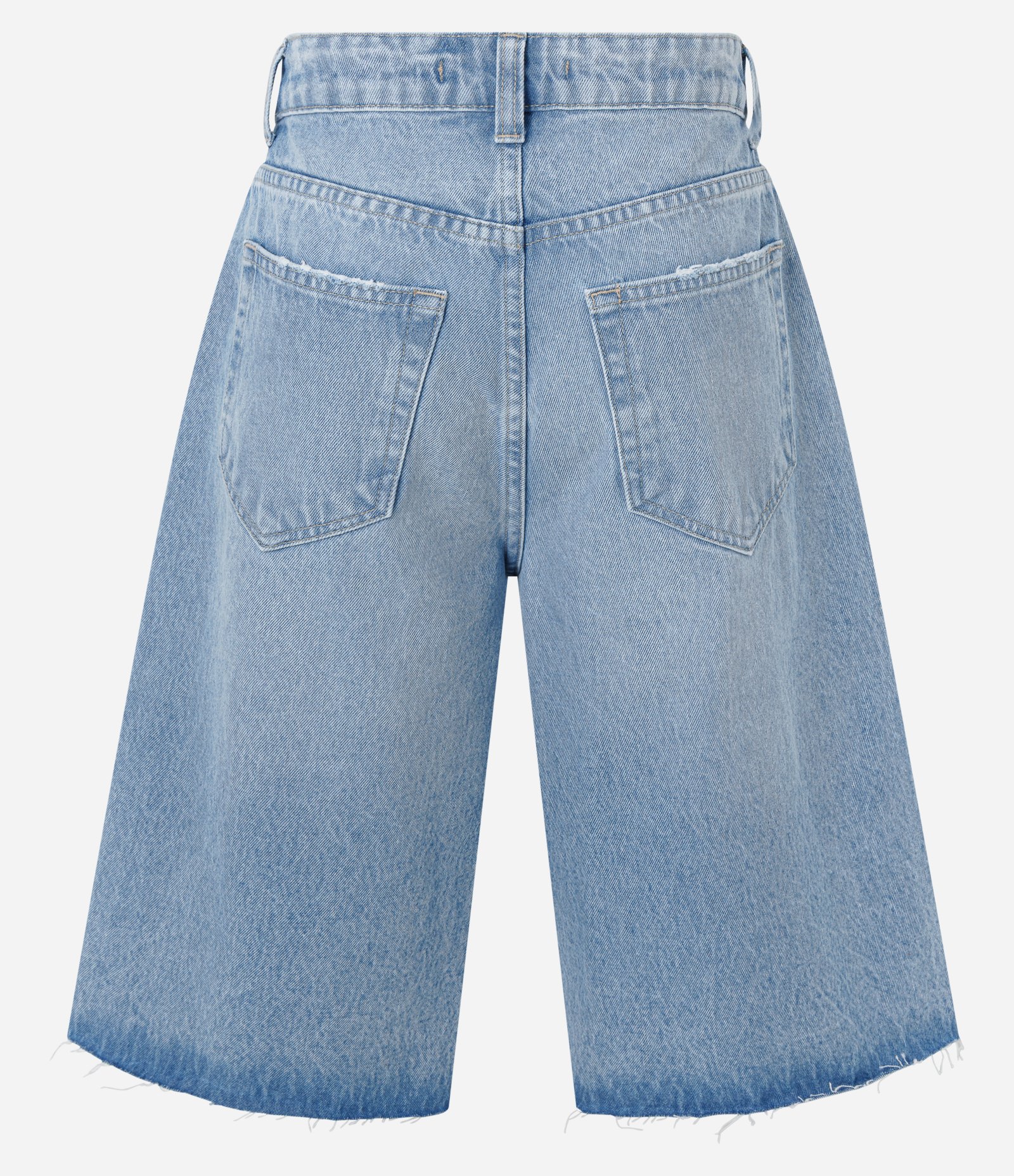 Bermuda Jorts em Jeans com Puídos e Bolsos Azul 7