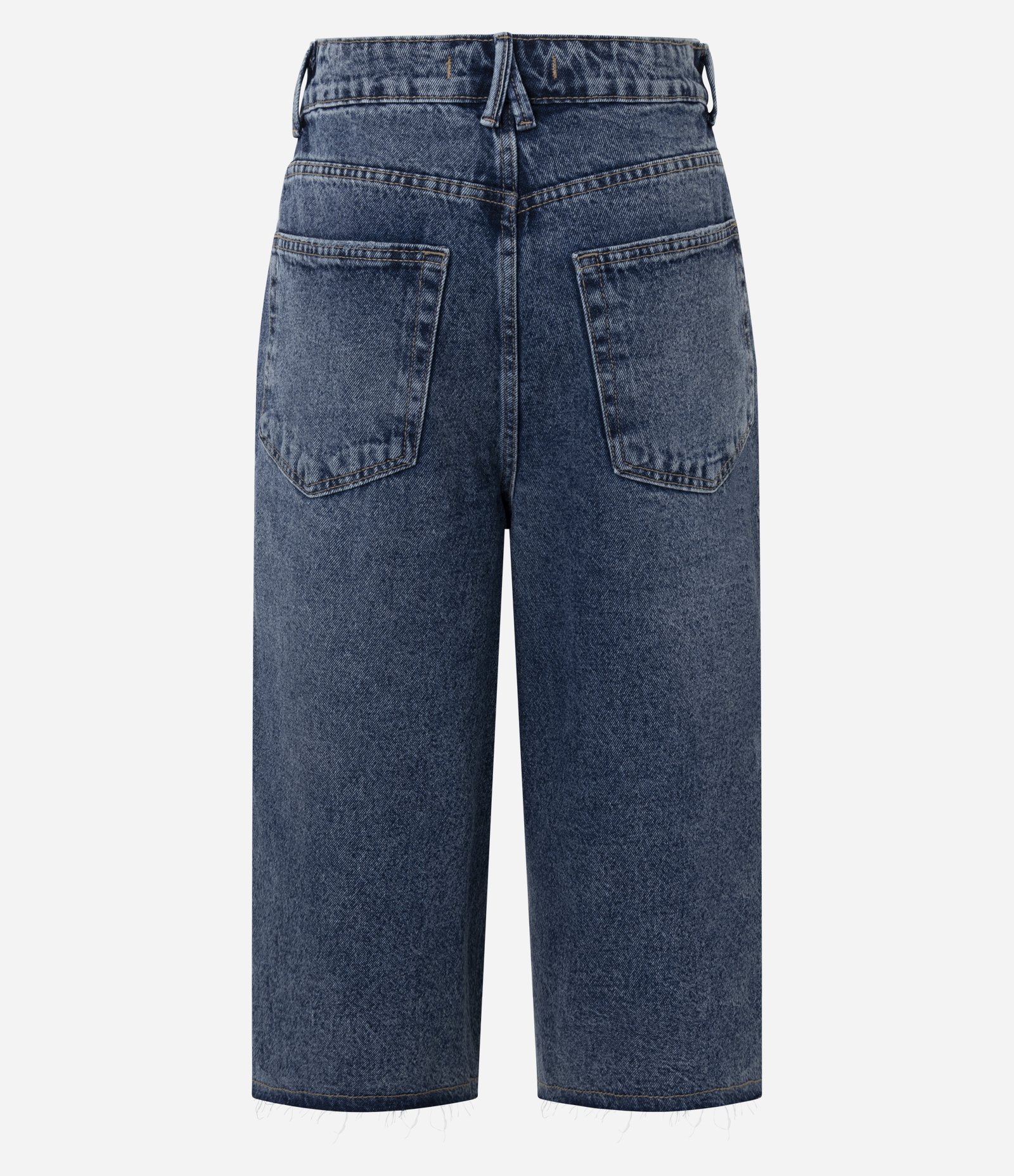 Bermuda Jorts em Jeans com Puídos Azul Escuro 6
