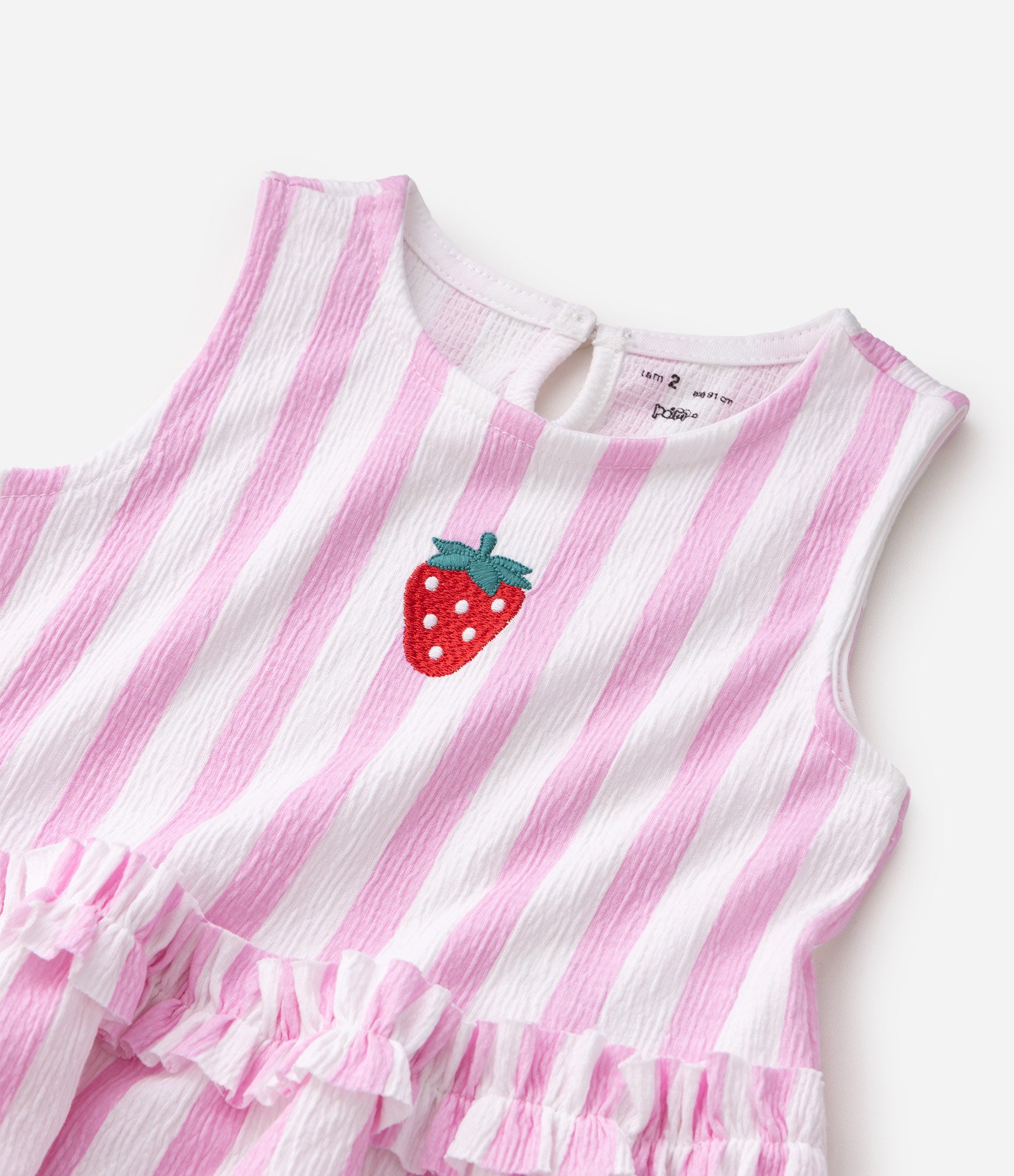 Conjunto Infantil Em Algodão com Bordado - Tam 1 a 6 Anos Rosa 5