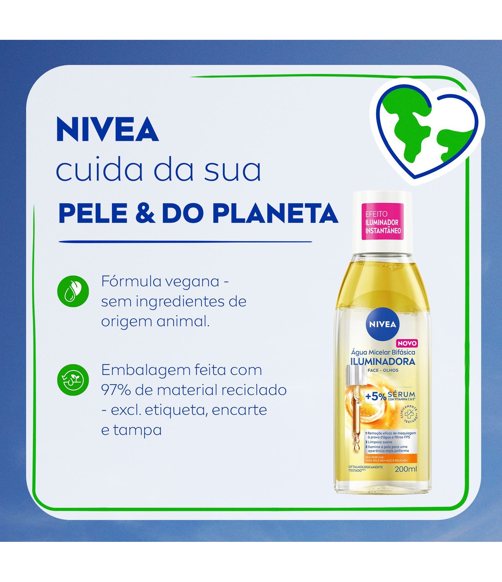 Água Micelar Bifásica Iluminadora Nivea 200ml 10