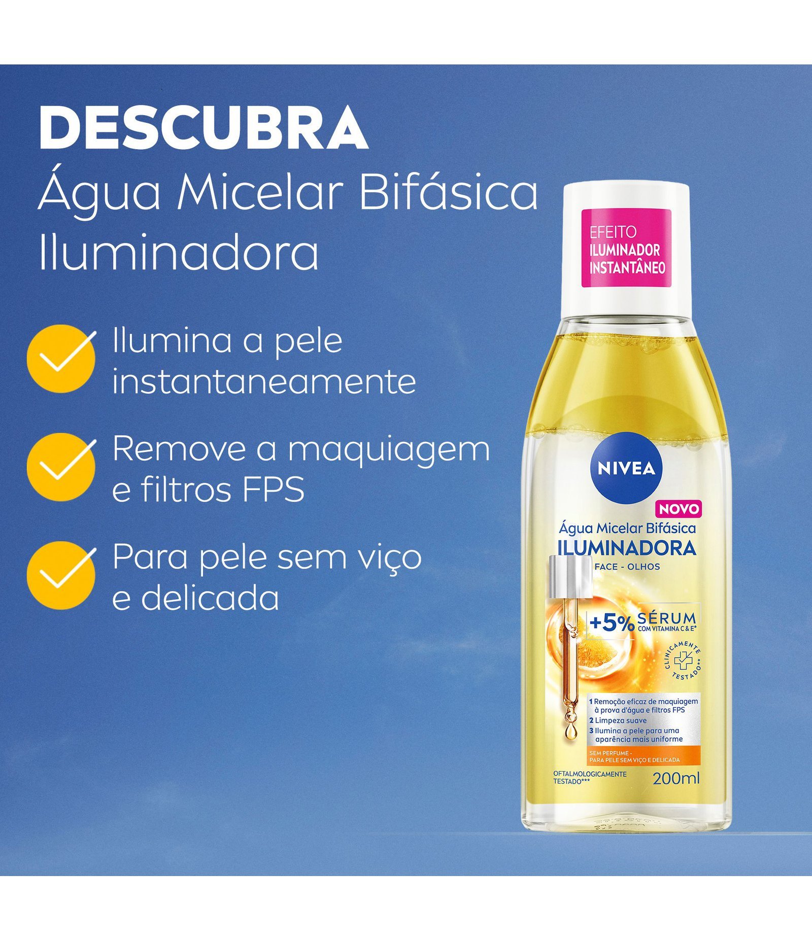 Água Micelar Bifásica Iluminadora Nivea 200ml 3