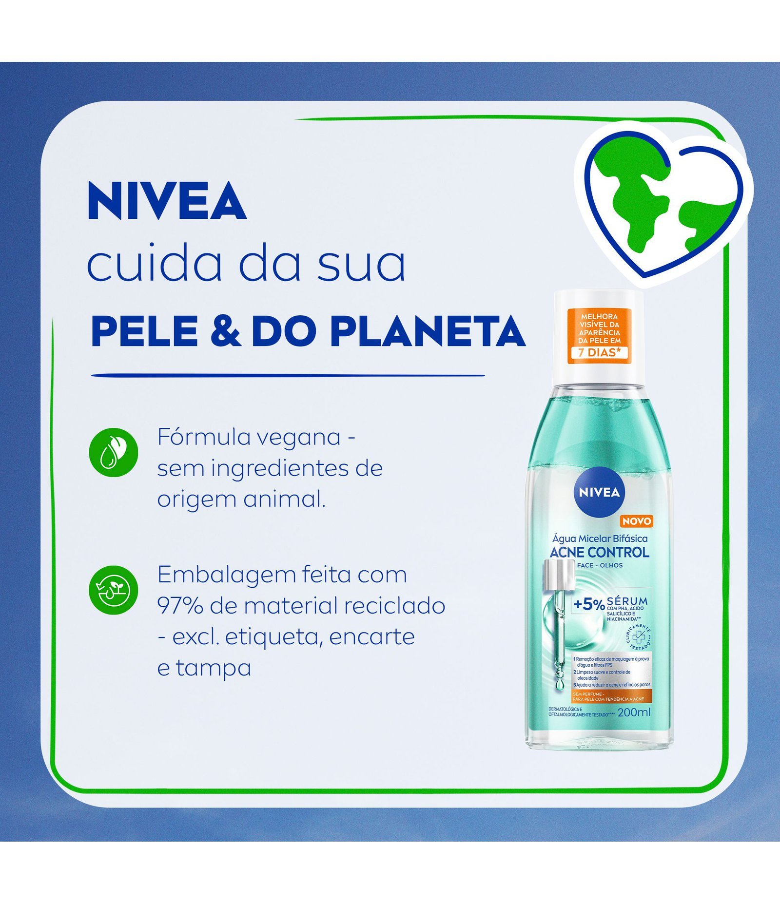 Agua Micelar Bifásica Acne Control Nivea 200ml 10