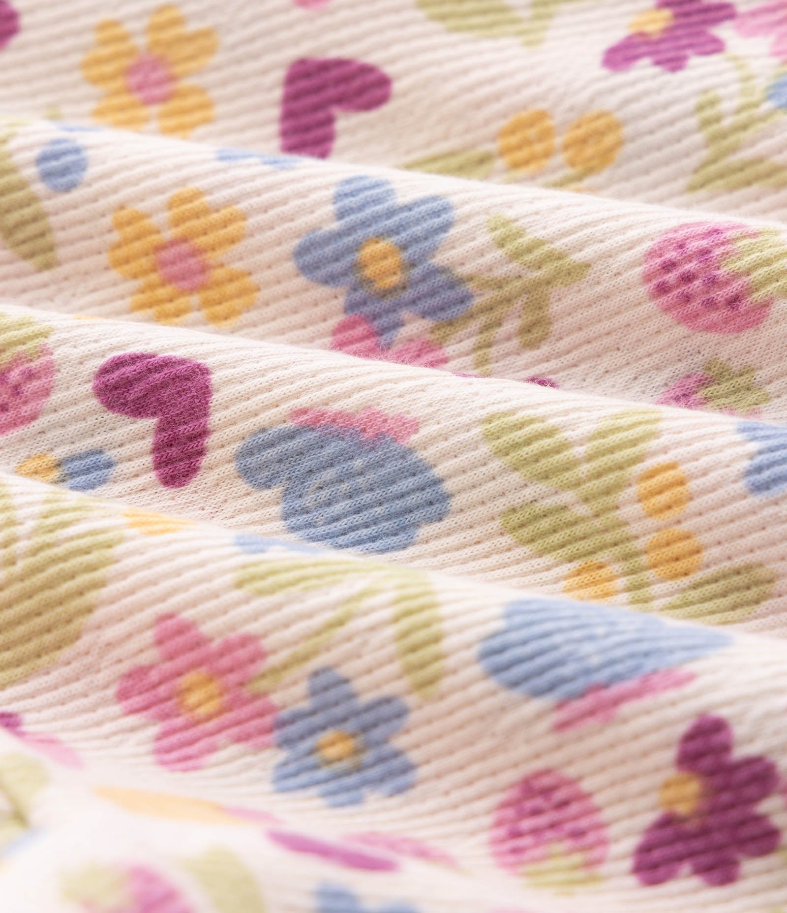 Short Saia Infantil Em Cotton Com Babadinho Floral - Tam 1 a 6 Anos Bege 5