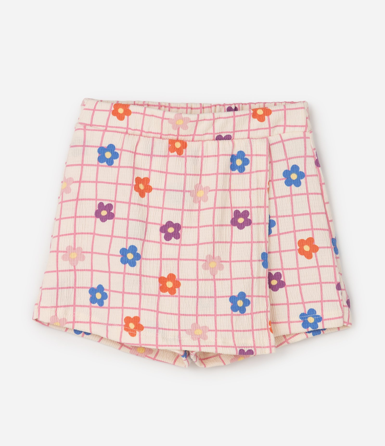 Conjunto Infantil Poim Blusa Manga Curta e Short Saia Arco-Íris Tam 1 a 6 Anos Amarelo 3