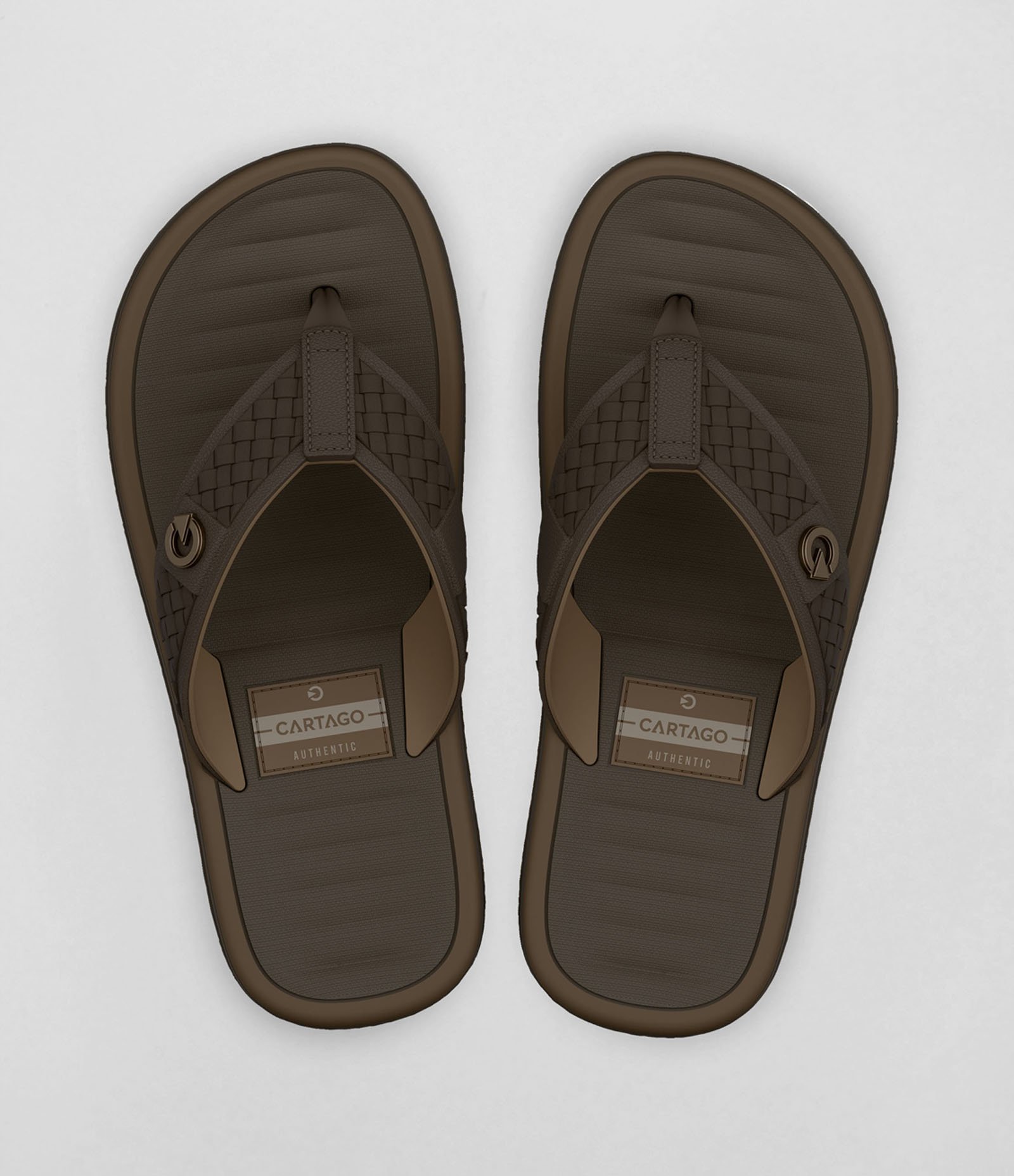 Chinelo Cartago Coimbra III Dedo em PVC Marrom 3