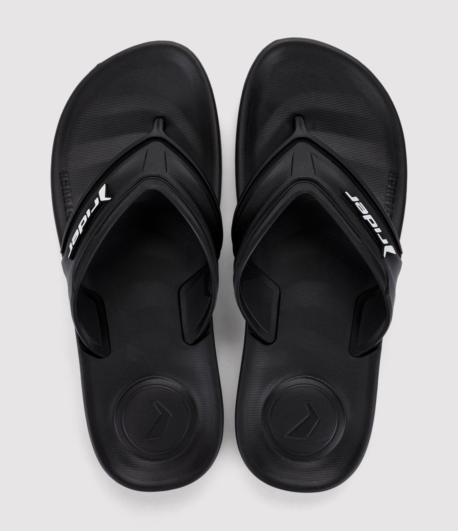 Chinelo Rider Trace PVC com Tiras Texturizadas Preto 3