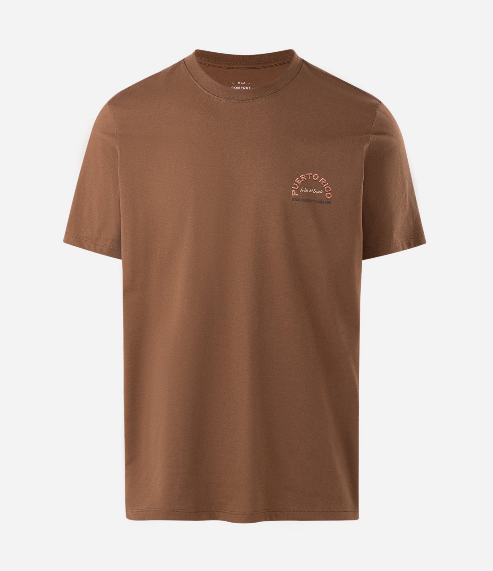 Camiseta Comfort em Algodão com Estampa Puerto Rico Marrom 5