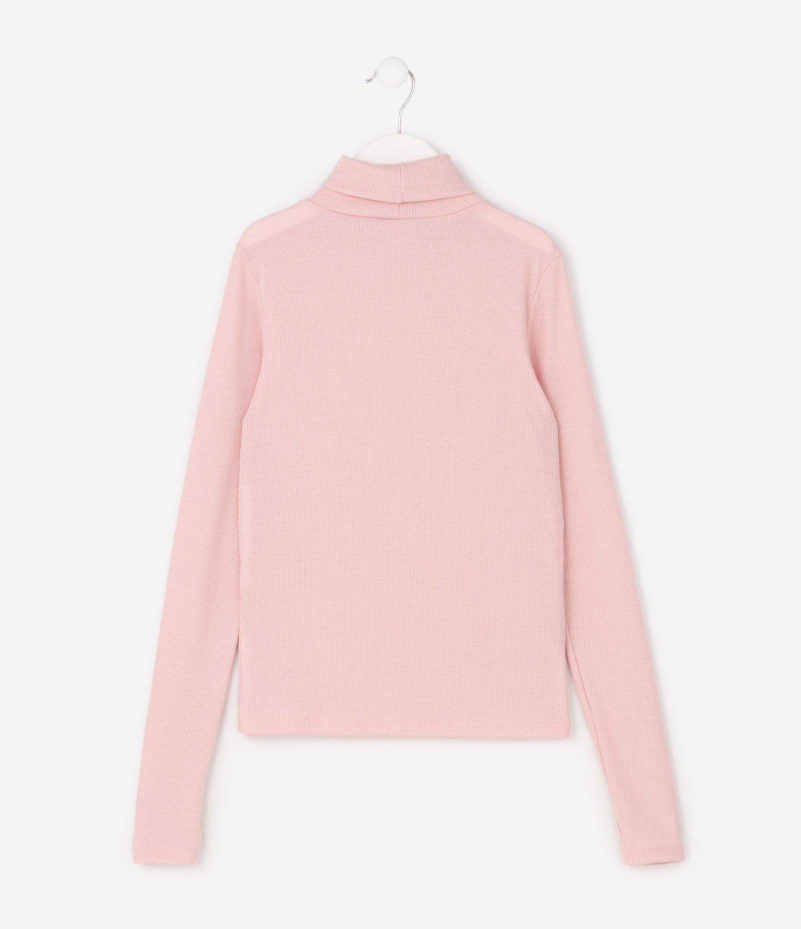 Blusa Infantil Canelada em Algodão com Gola Alta - Tam 5 a 16 anos Rosa 2