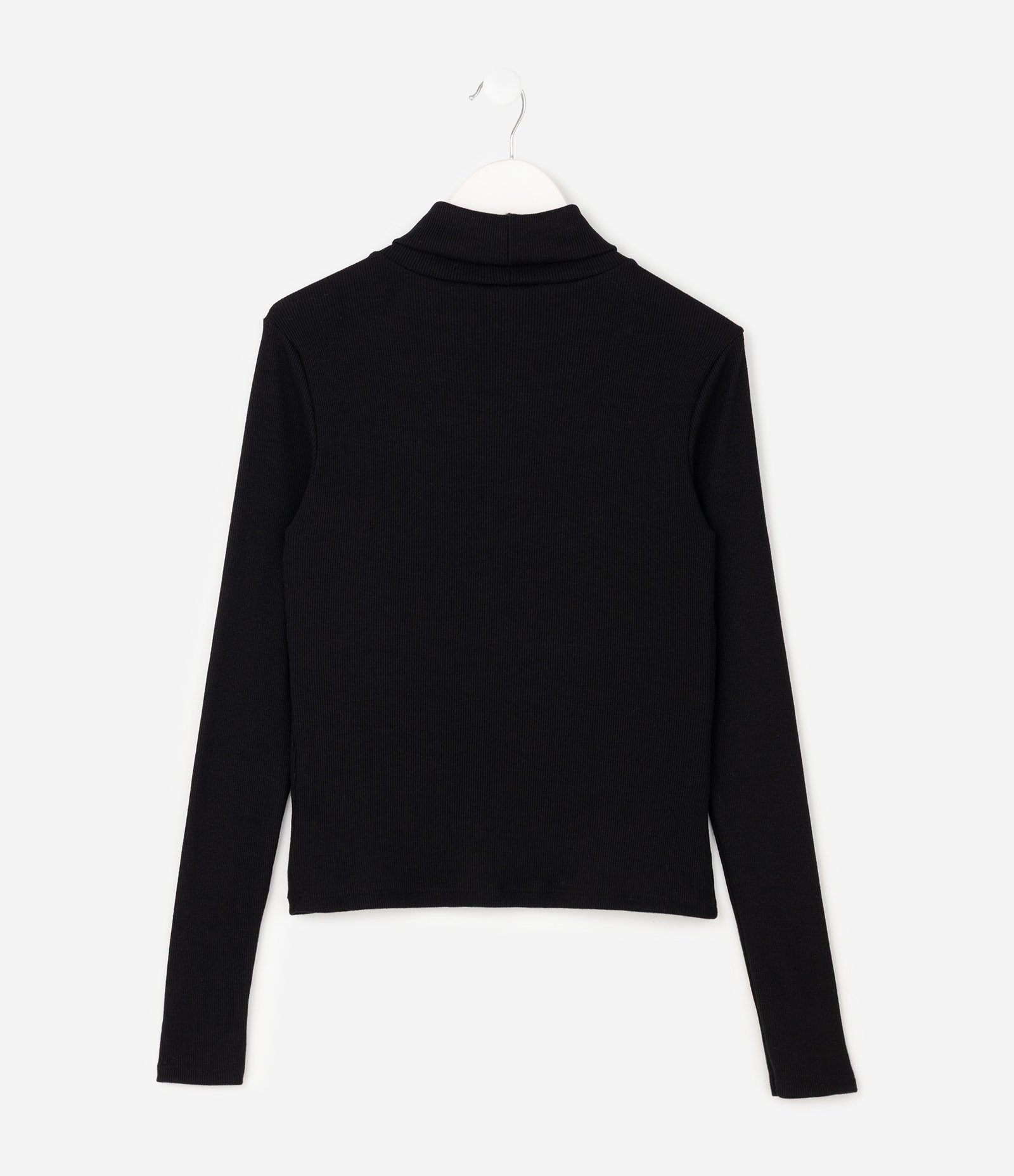 Blusa Infantil Canelada em Algodão com Gola Alta - Tam 5 a 16 anos Preto 3