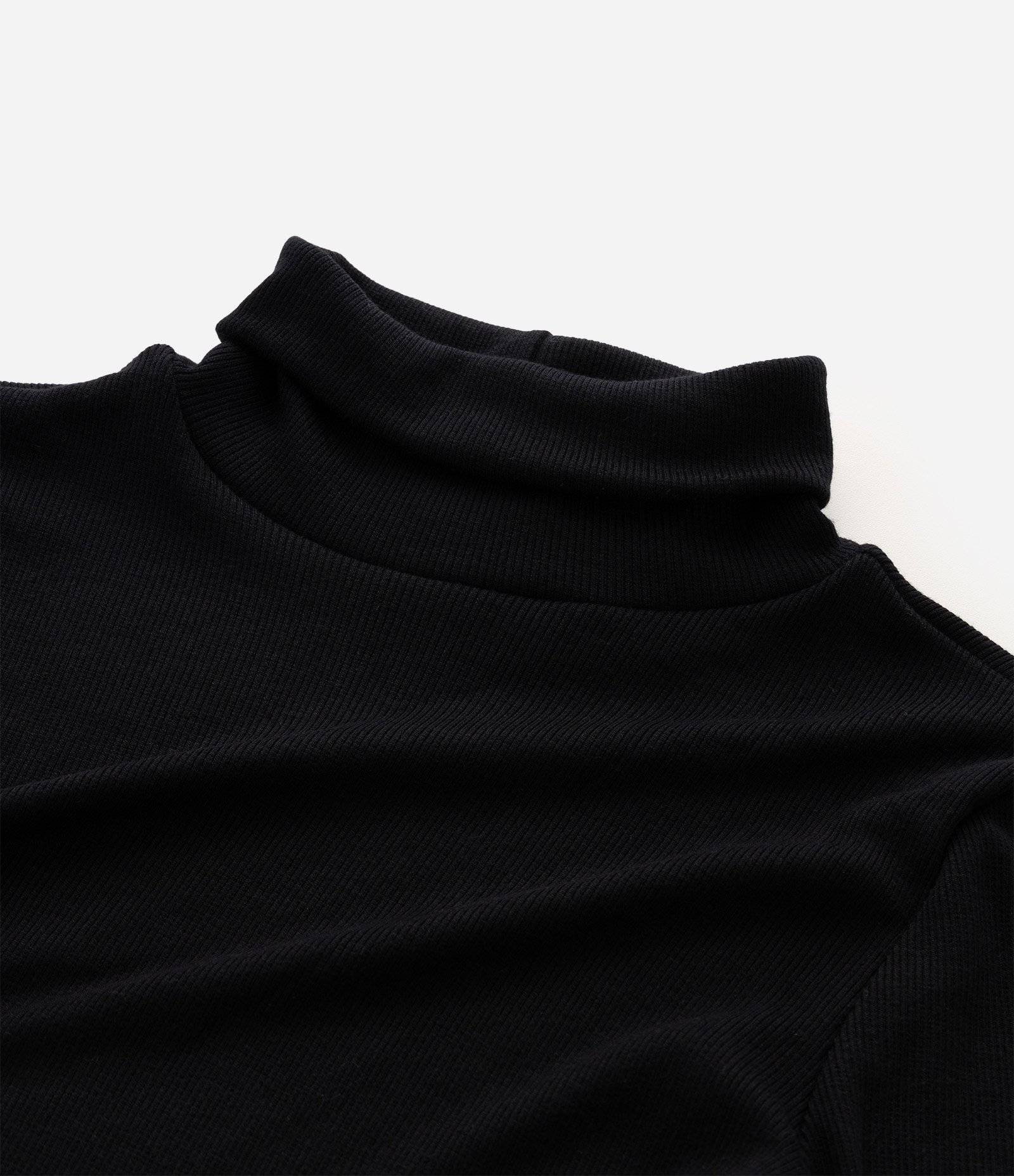 Blusa Infantil Canelada em Algodão com Gola Alta - Tam 5 a 16 anos Preto 5