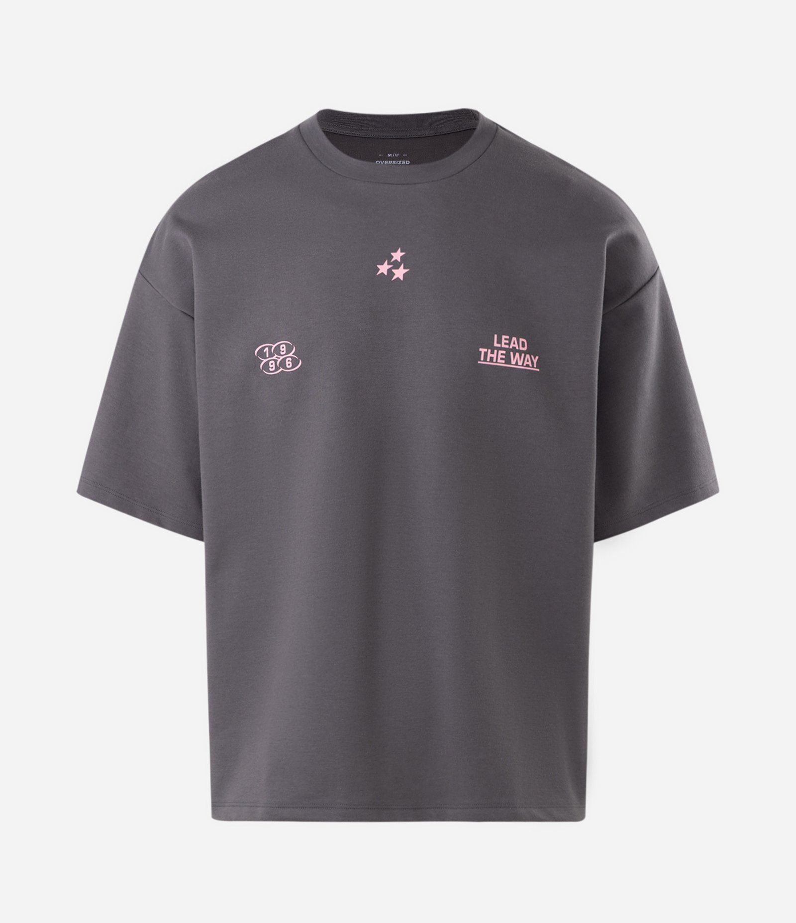 Camiseta Oversized com Lettering Lead The Way Cinza 5