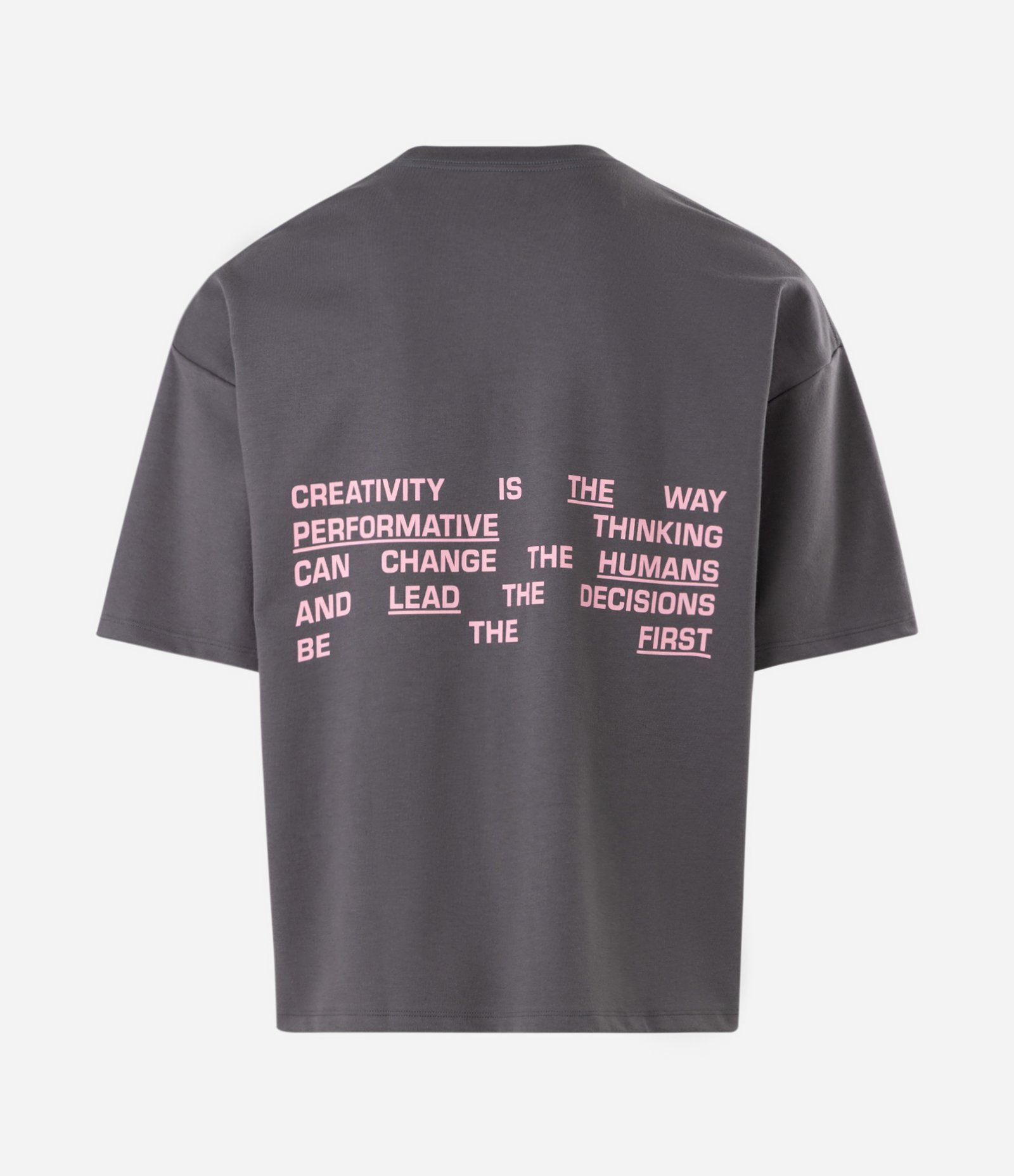 Camiseta Oversized com Lettering Lead The Way Cinza 6
