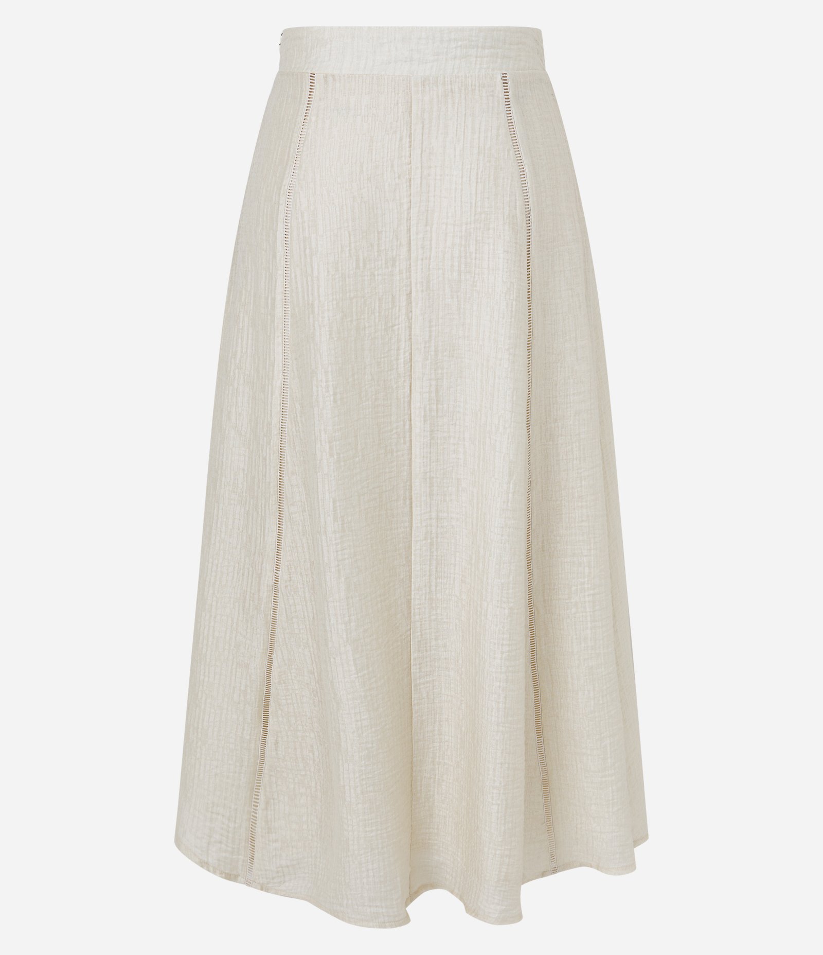 Saia Midi em Viscose com Entremeios Bege 3