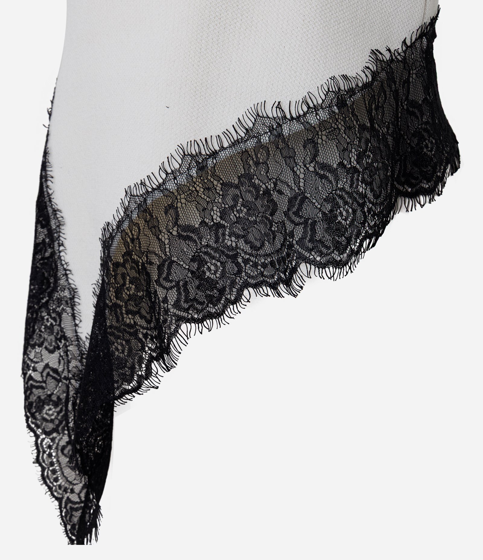 Blusa Frente Única em Tricô com Renda Branco 6