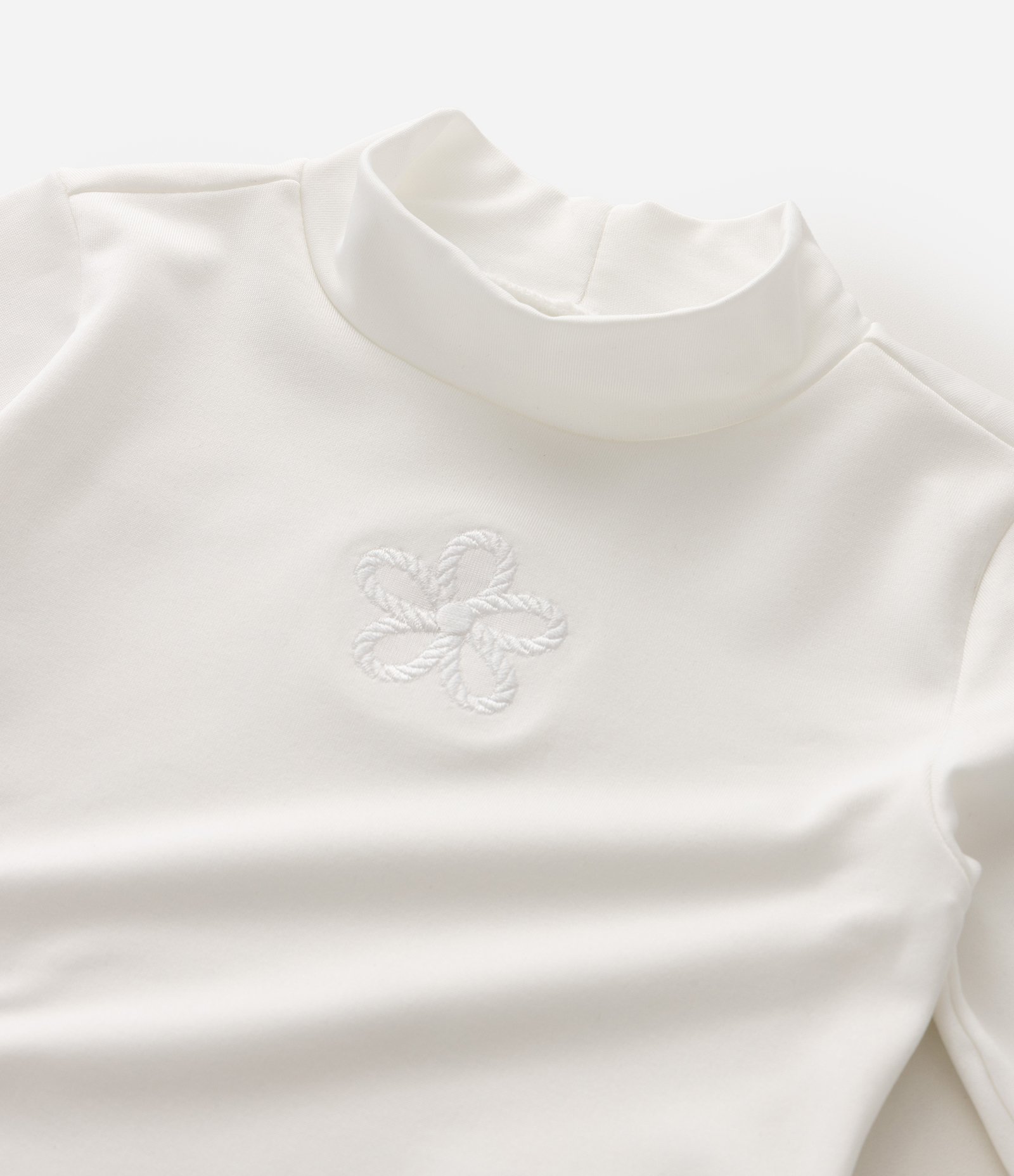 Blusa Térmica Infantil com Detalhe de Flor em Relevo - Tam 1 A 6 Anos Branco 4