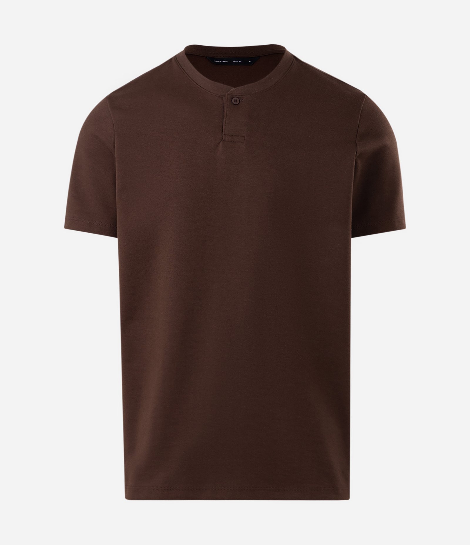 Camiseta Gola Padre Manga Curta Marrom 5