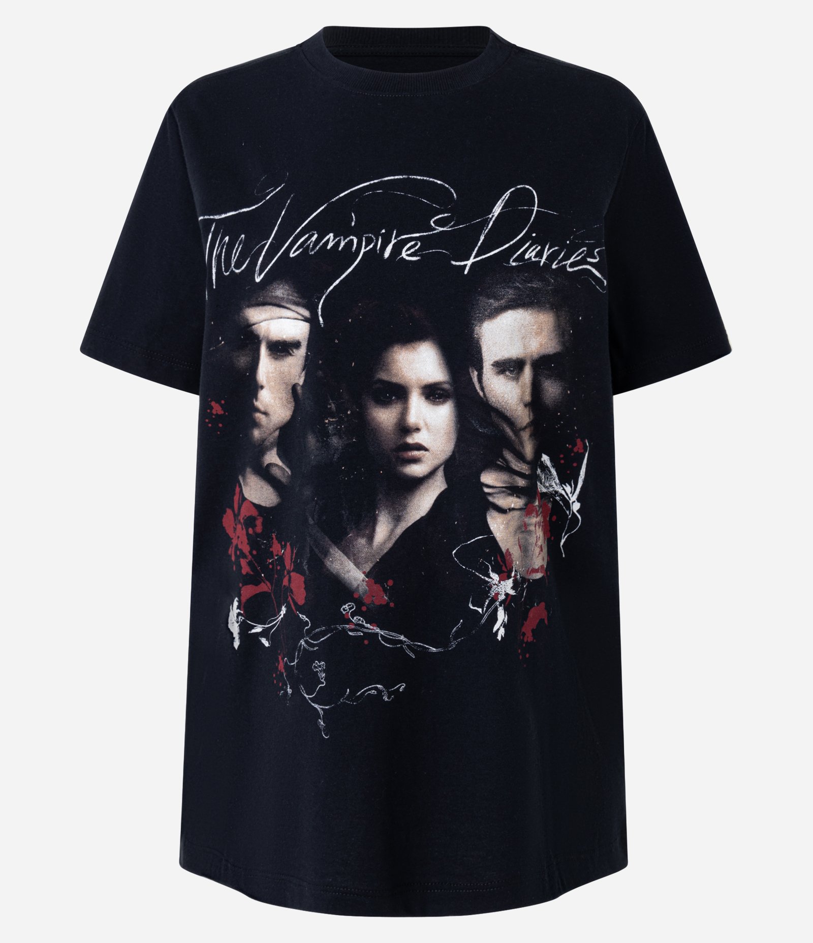 Camiseta em Algodão com Estampa The Vampire Diaries Preto 5