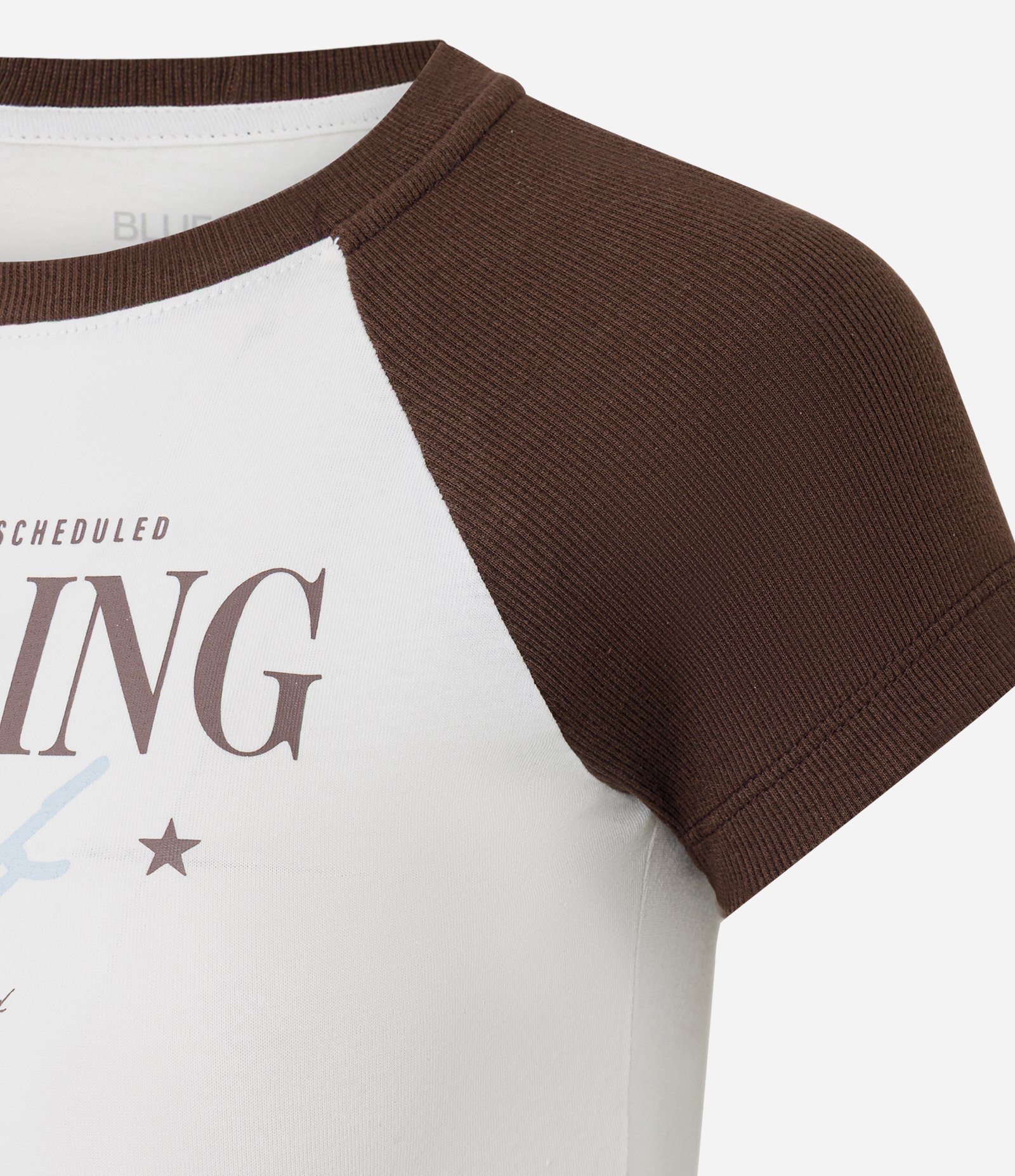 Camiseta em Algodão com Lettering Reading e Mangas Contrastantes Branco 6
