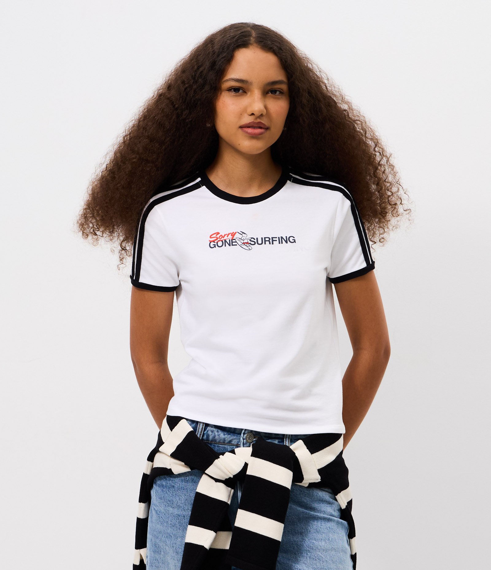 Camiseta em Algodão com Estampa Peanuts Snoopy e Detalhes Contrastantes Branco 1