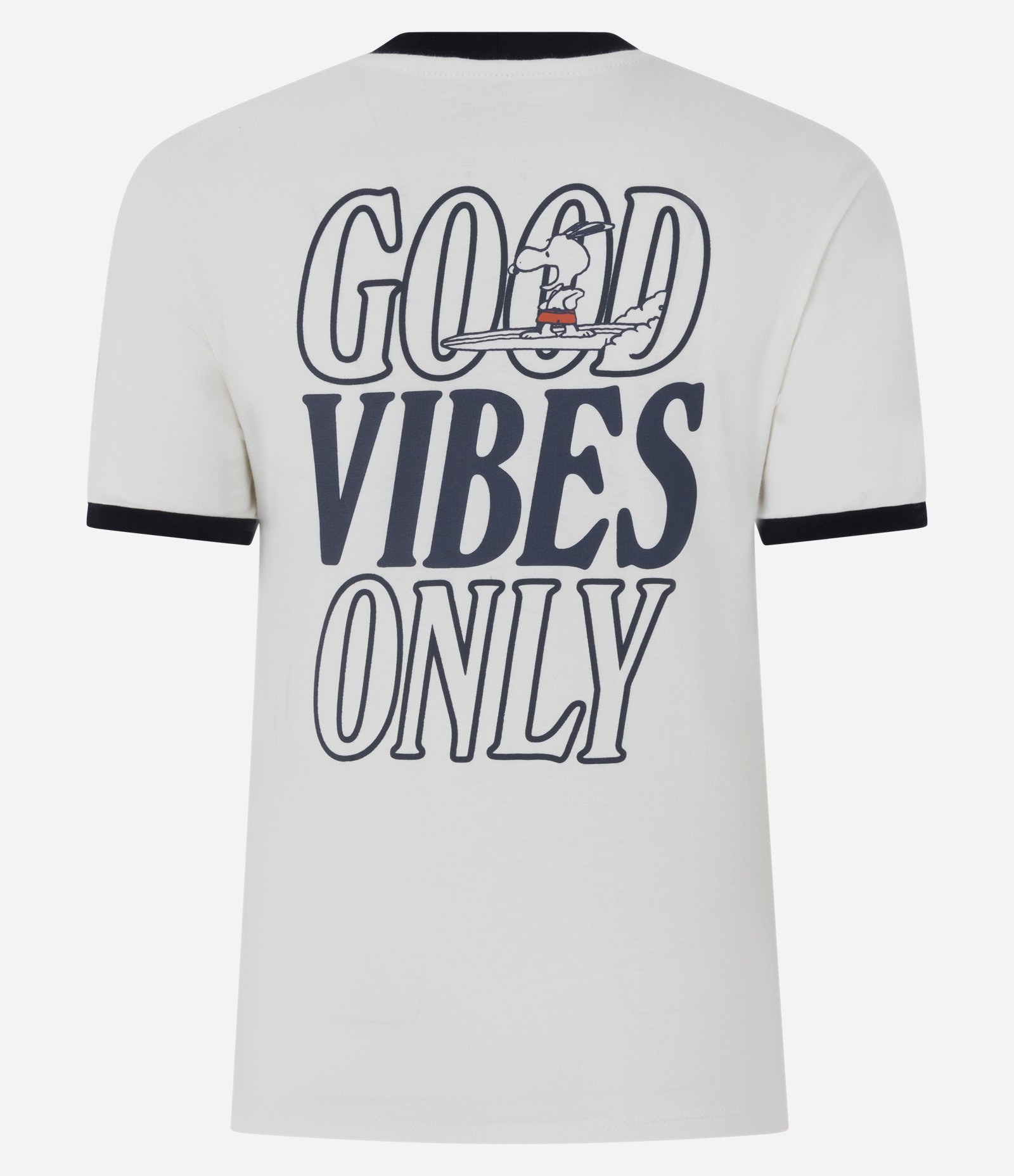 Camiseta em Algodão com Estampa Peanuts Snoopy e Detalhes Contrastantes Branco 6