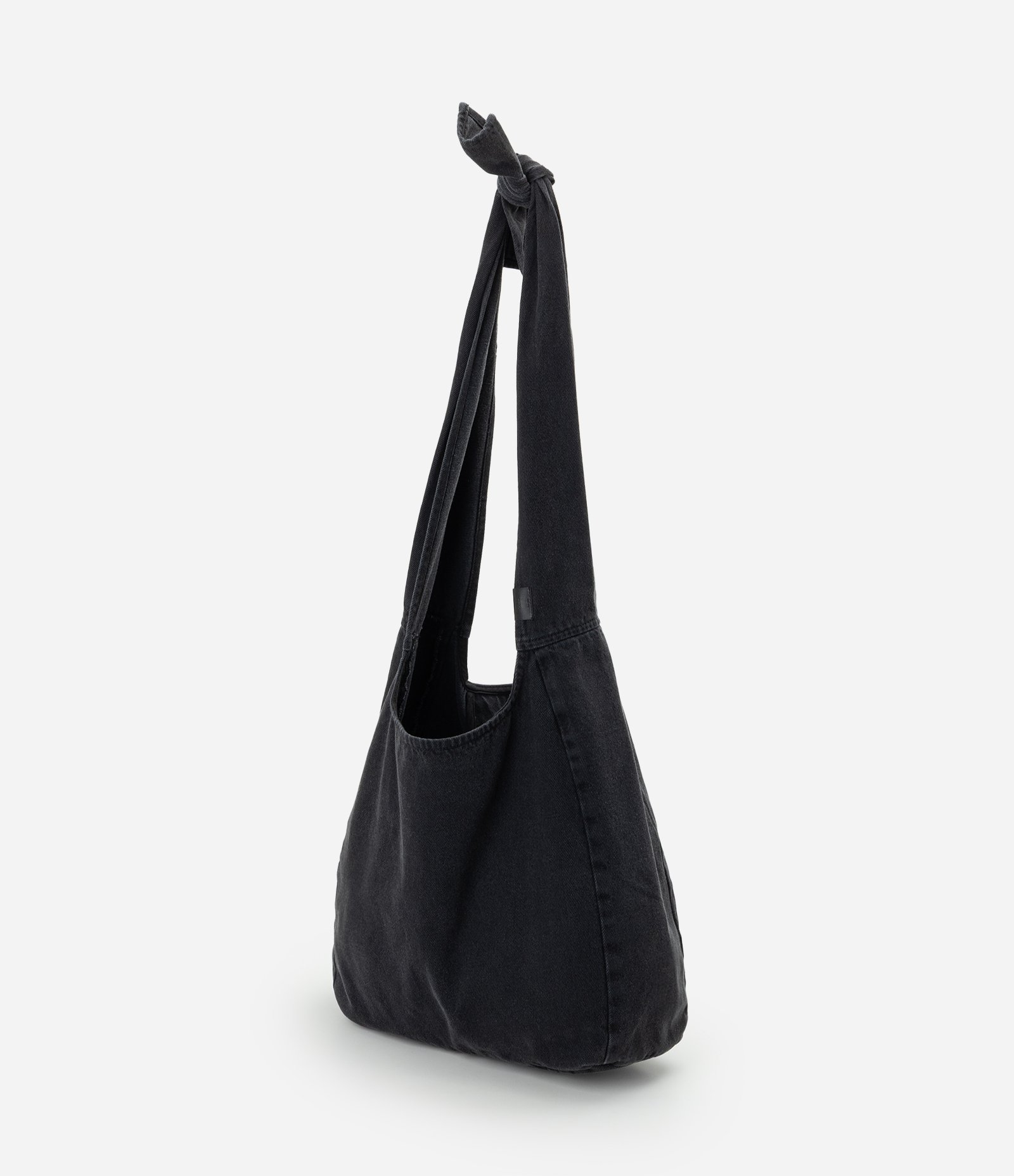 Bolsa Jeans de Ombro com Estrutura Ampla Preto 12