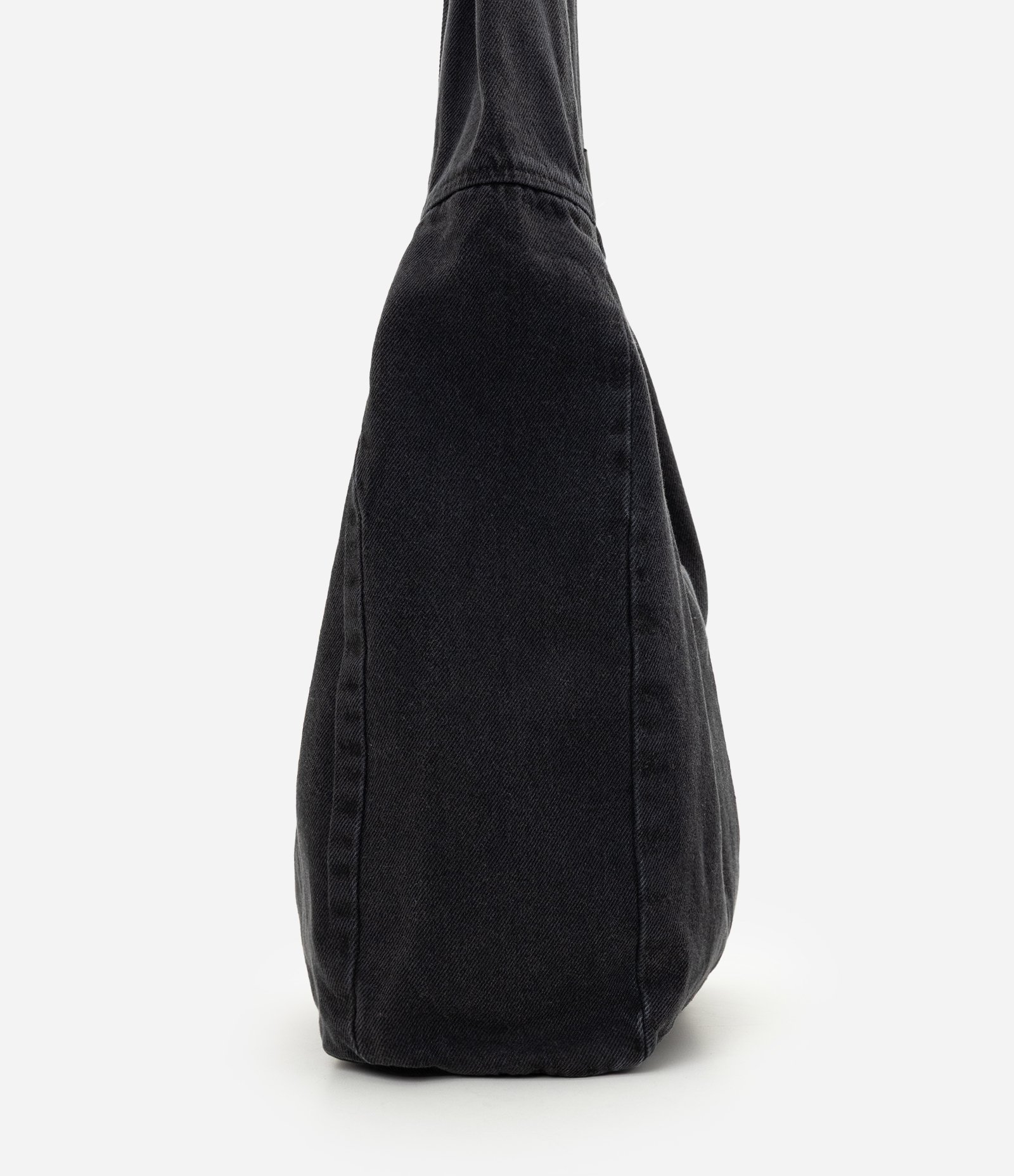Bolsa Jeans de Ombro com Estrutura Ampla Preto 6