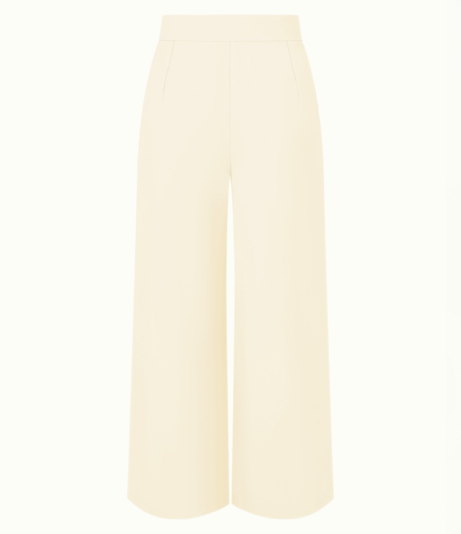 Calça Wide Leg em Sarja com Pregas Frontais Branco 8