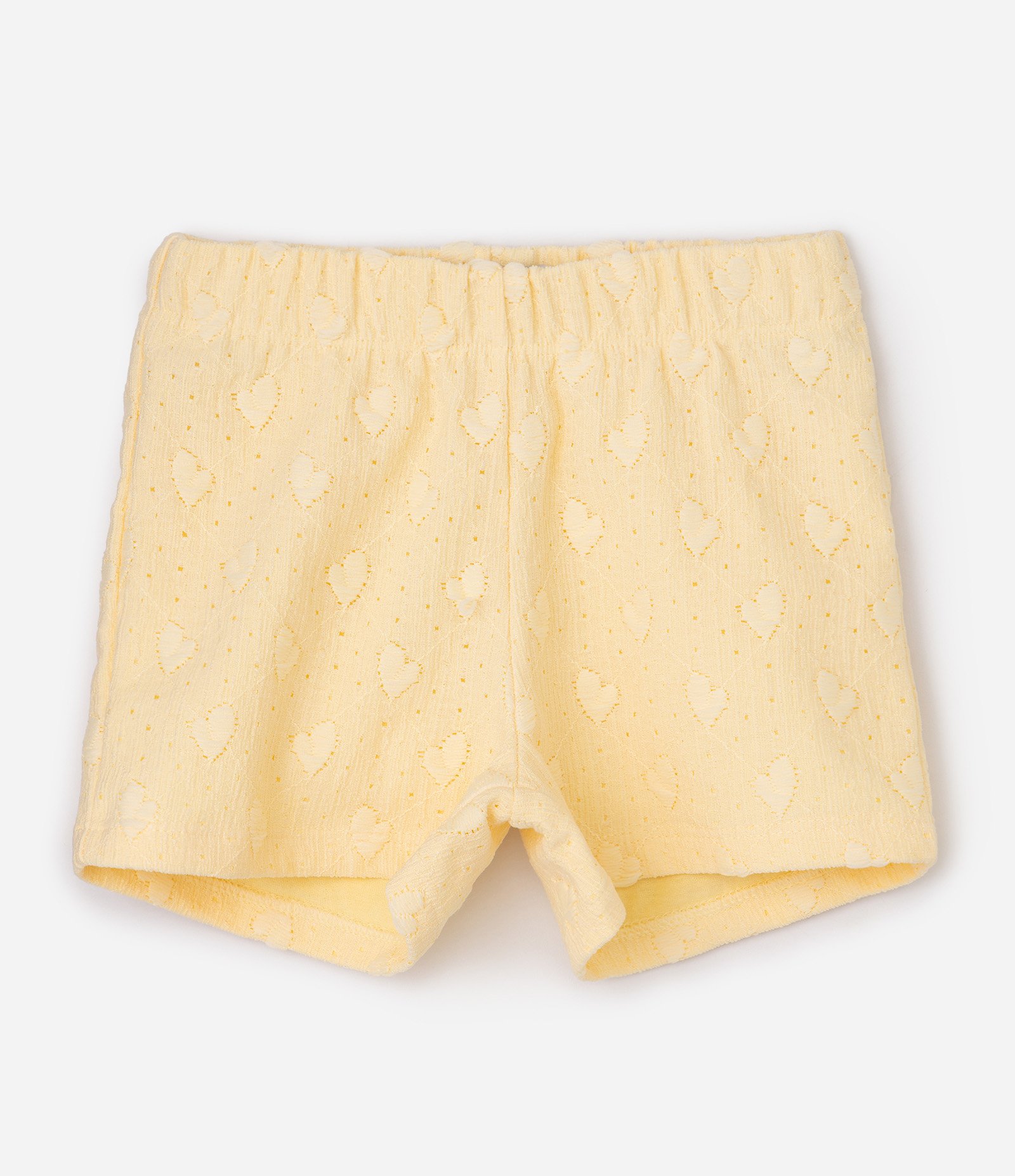 Conjunto Infantil Em Algodão Bordado de Corações com Blusa Peplum - Tam 1 a 6 Anos Amarelo 6
