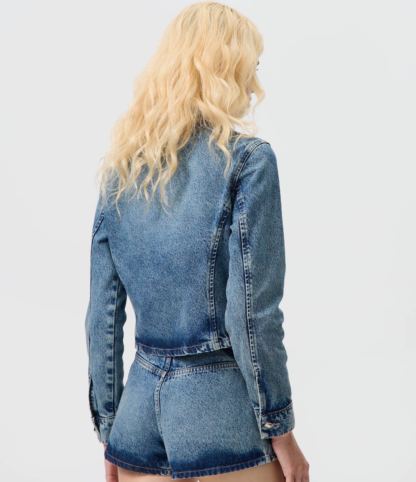 Jaqueta Napoleônica em Jeans com Botões Metálicos Azul 5